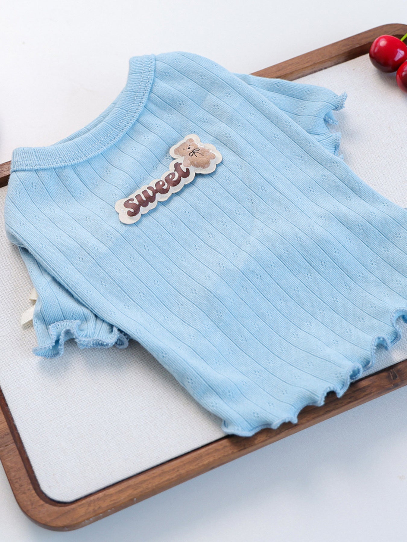 Sweet Bear Patch Ribbed Pet Top