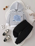 Children's Striped Elephant Hoodie & Pants Set