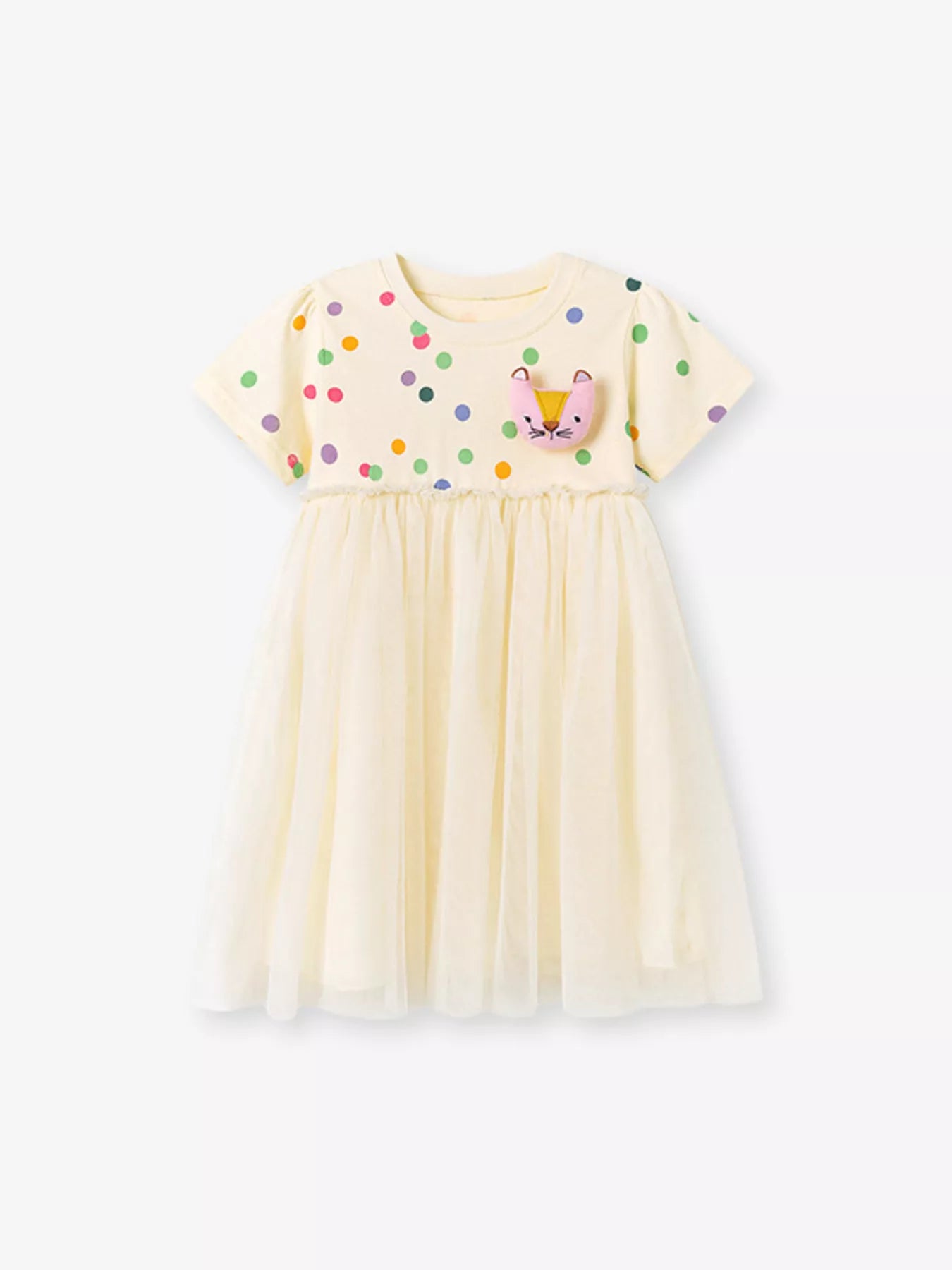 Children's Polka Dot Short Sleeve Tulle Dress