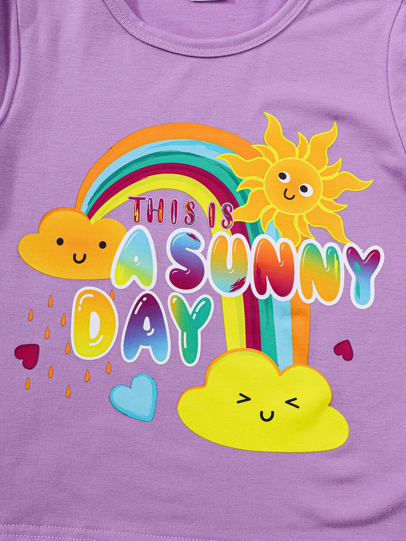 Children's Sunny Day Print Short Sleeve Tee and Shorts Set