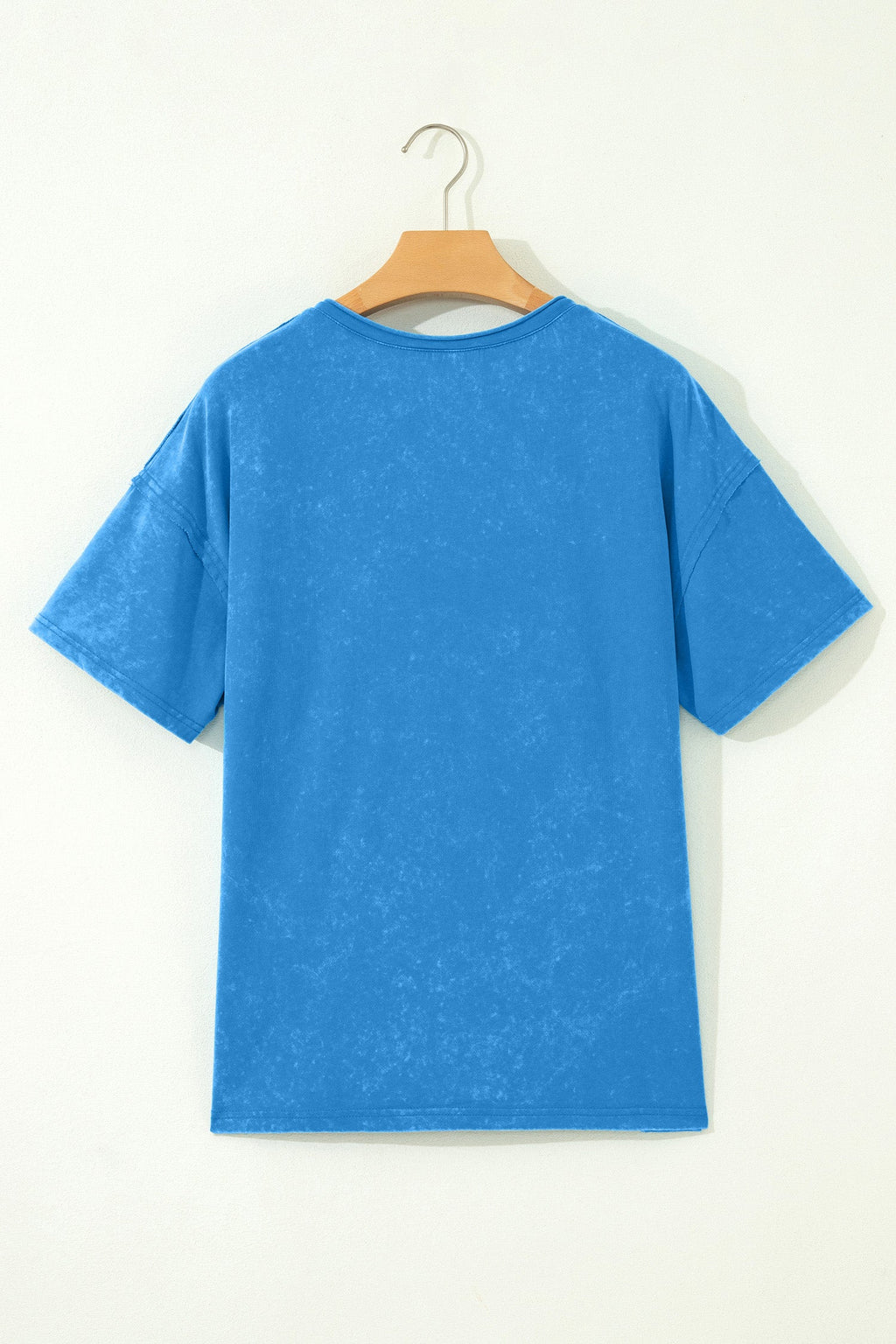 Blue Cotton Mineral Wash T Shirt