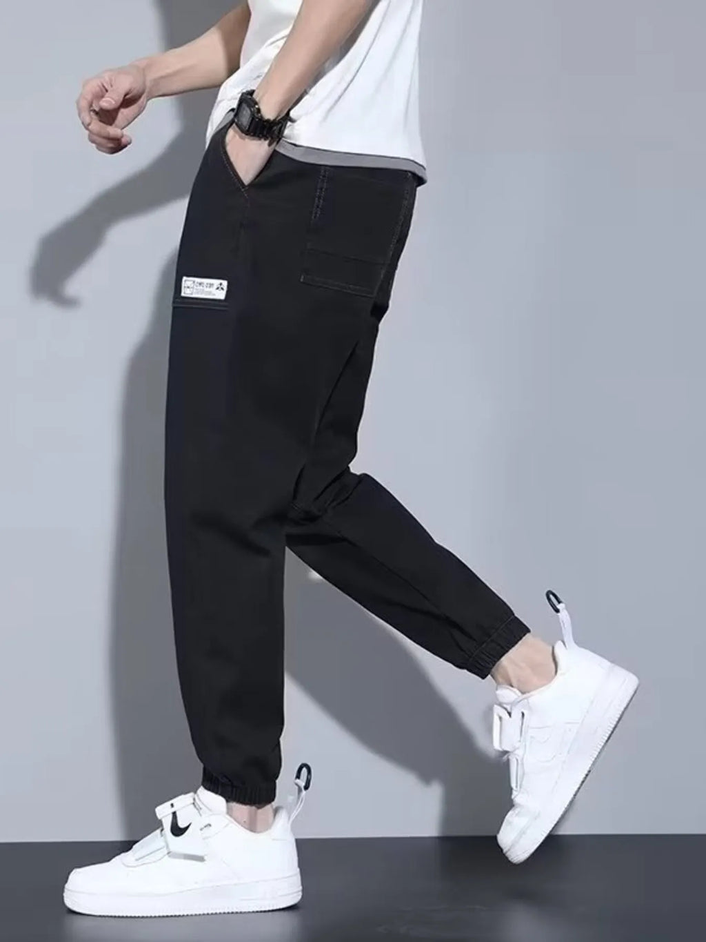 Men's Full Size Casual Loose Fit Denim Joggers Plus Size