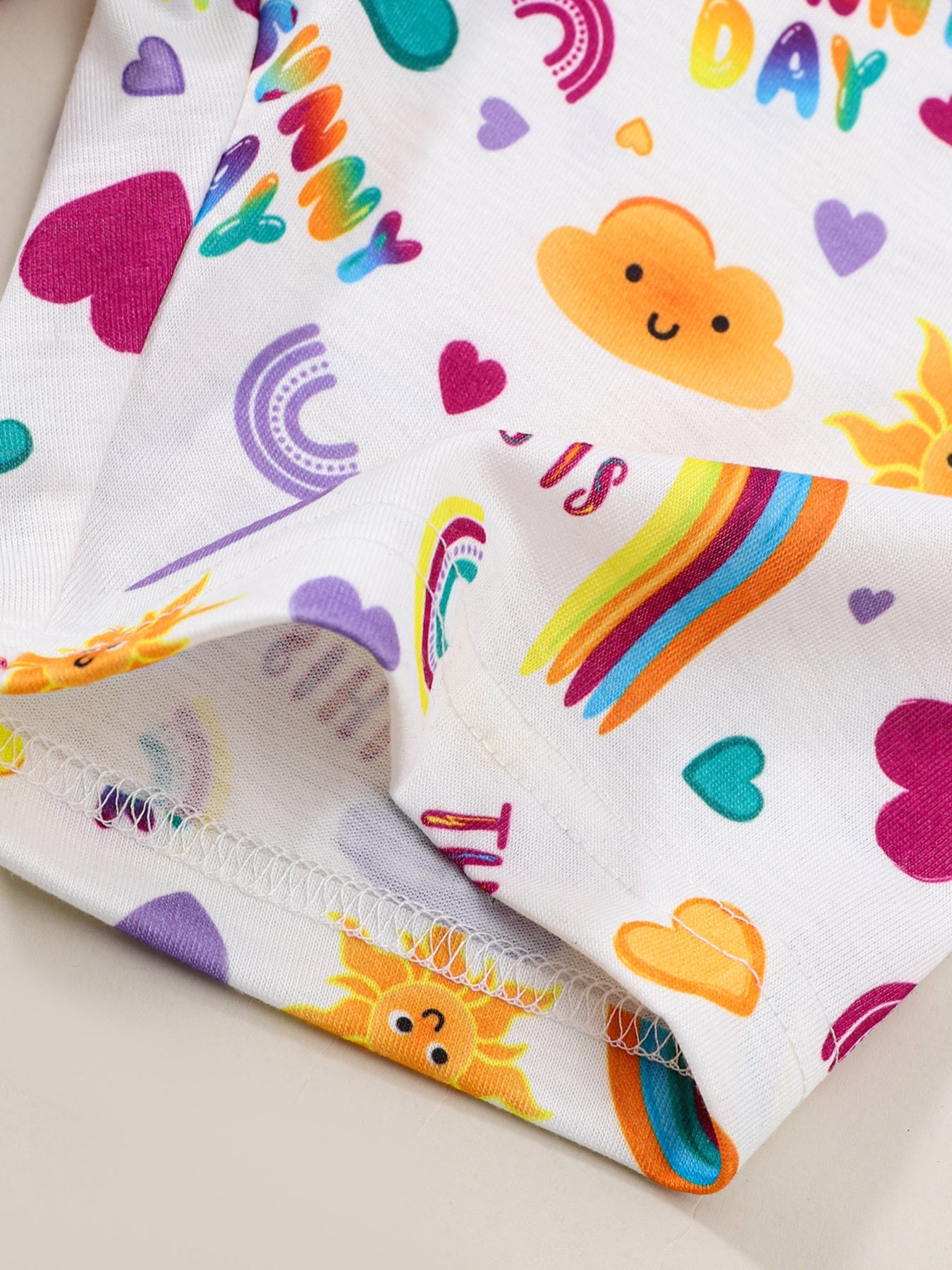 Children's Sunny Day Print Short Sleeve Tee and Shorts Set