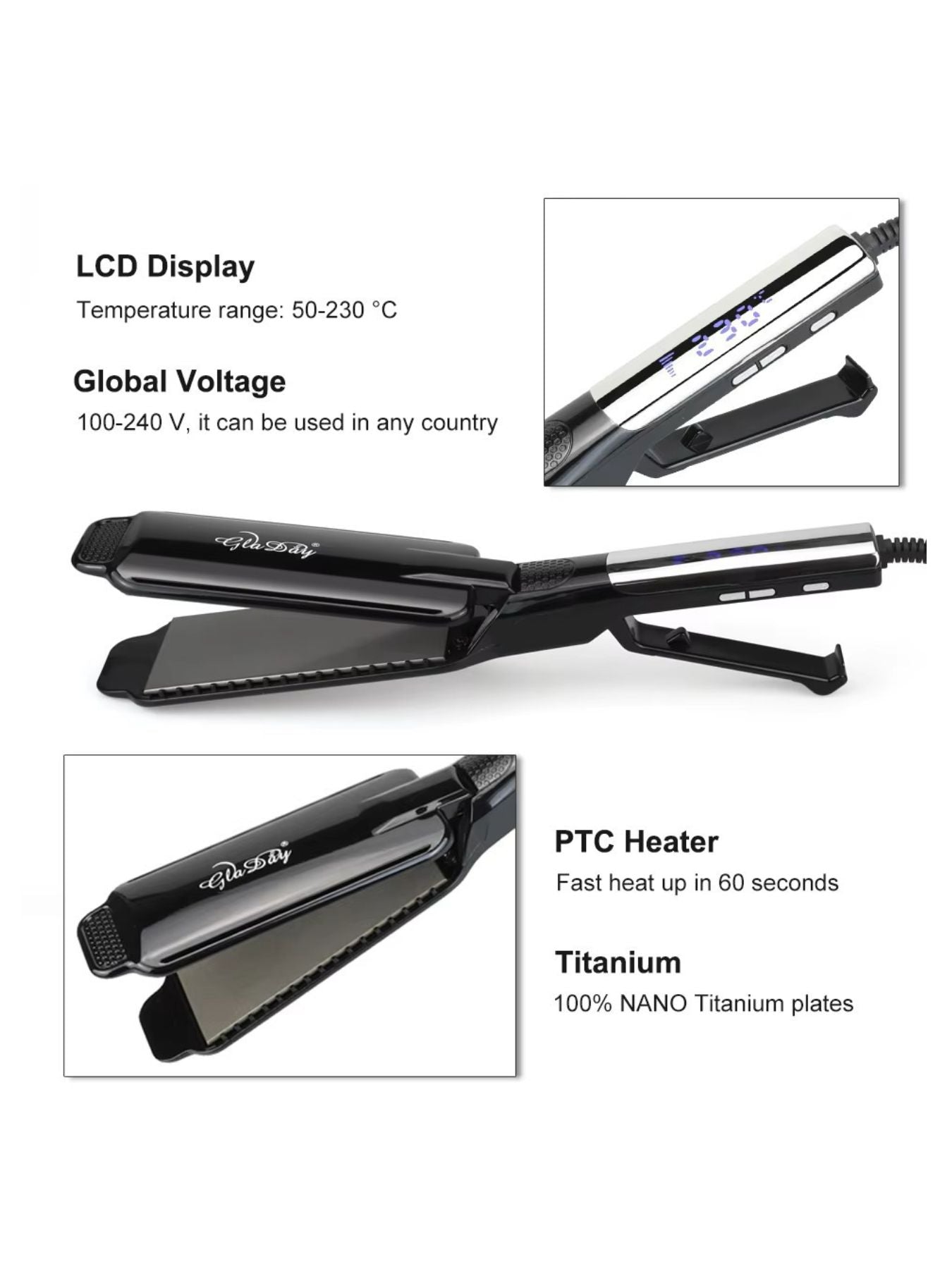 Professional Ceramic Tourmaline Hair Straightener
