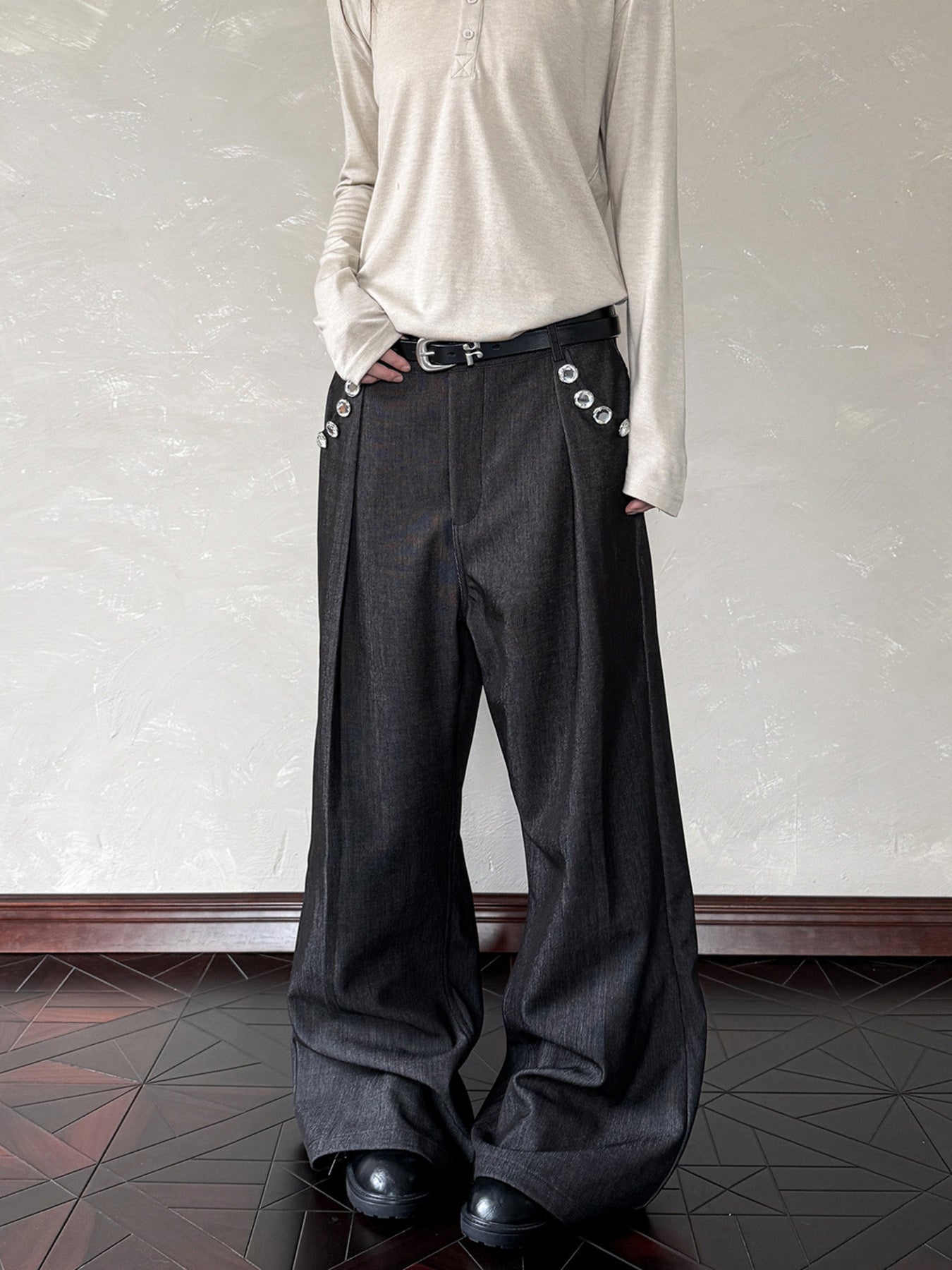 Men's Plus Size Wide Leg Pants