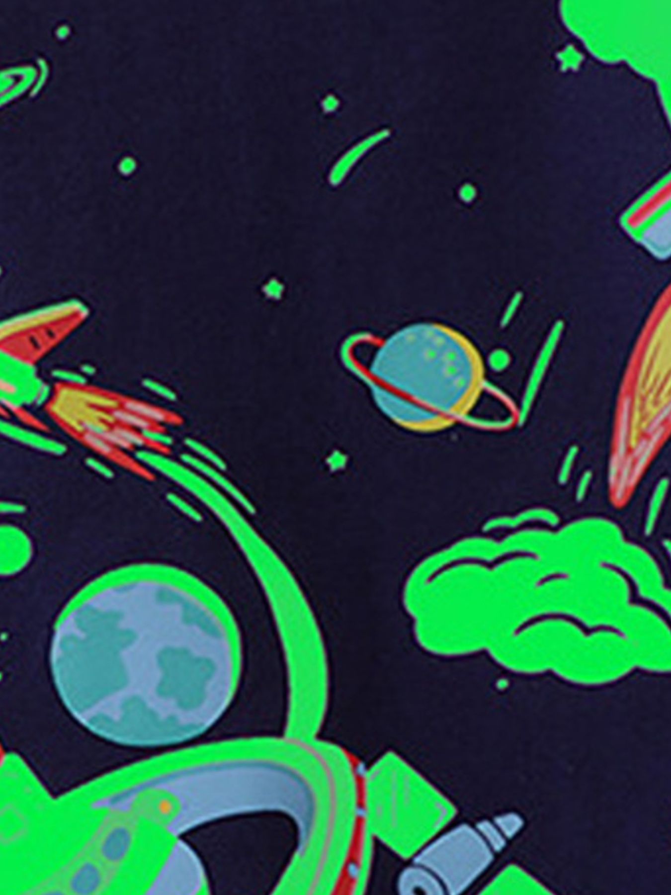 Children's Space Adventure Graphic Round Neck T-Shirt