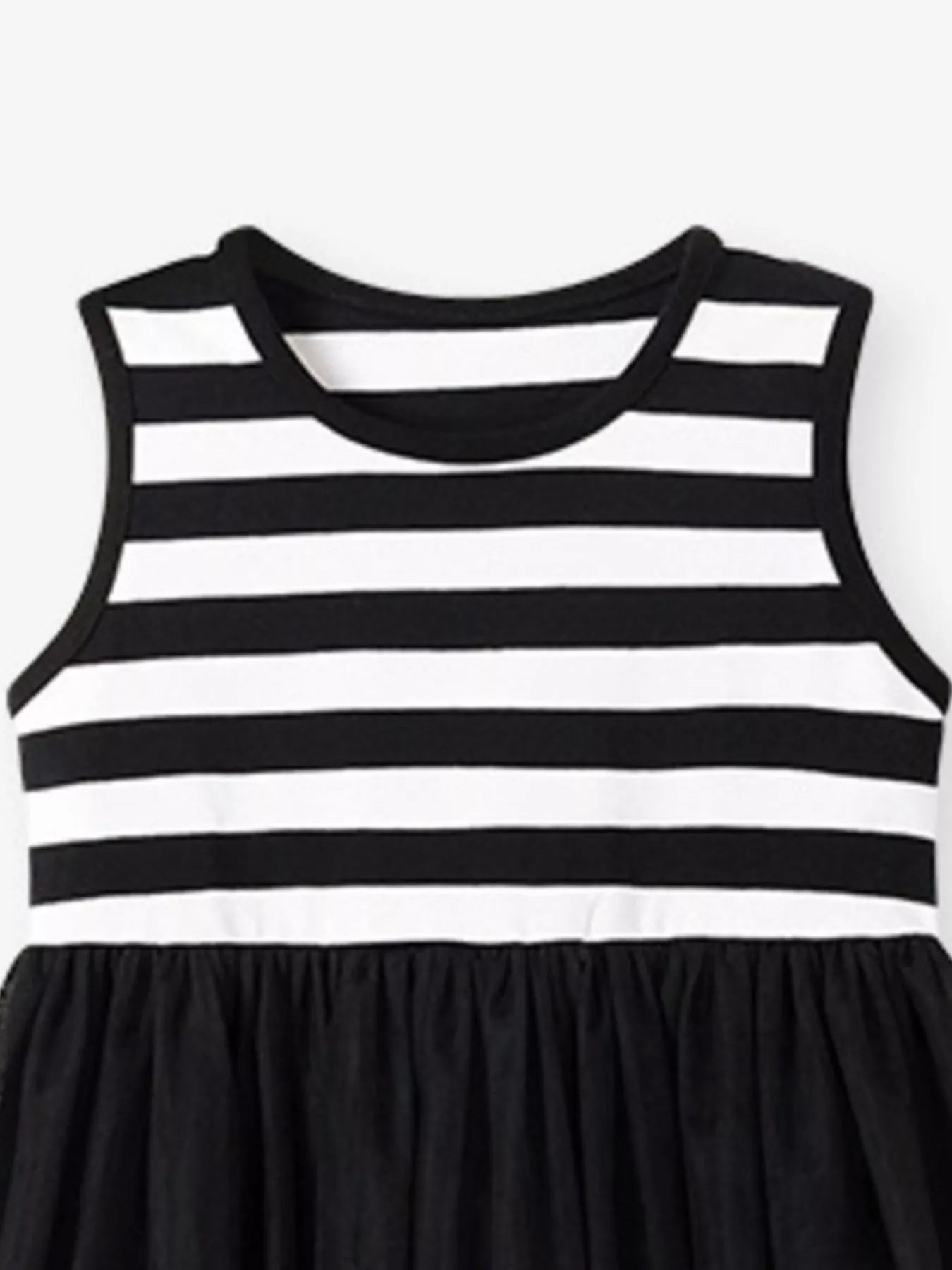 Children's Striped Sleeveless Tulle Dress