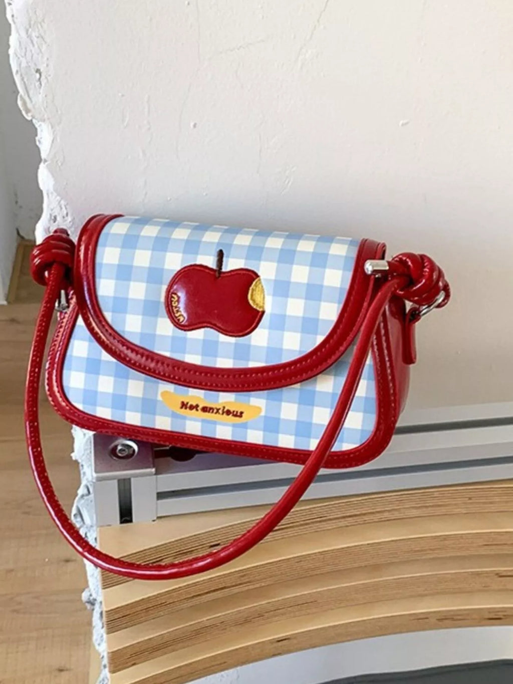 Apple Gingham Shoulder Bag