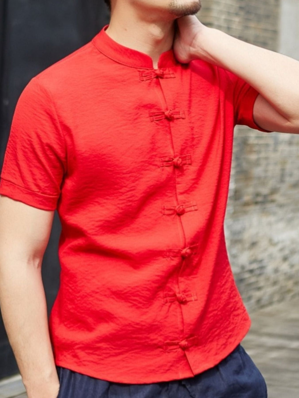 Men's Full Size Chinese Style Short Sleeve Shirt Plus Size