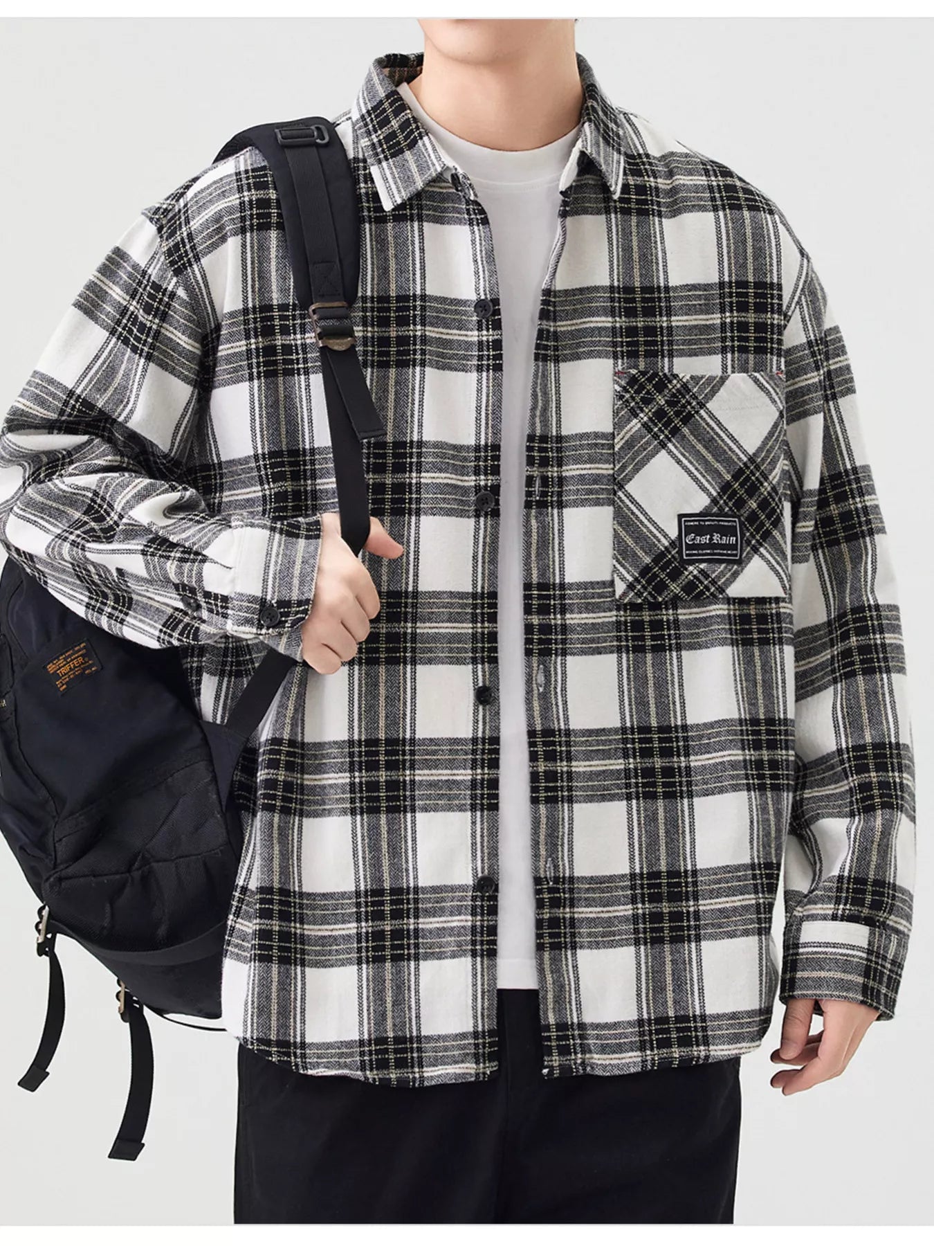 Men's Plus Size Casual Plaid Button Up Shirt