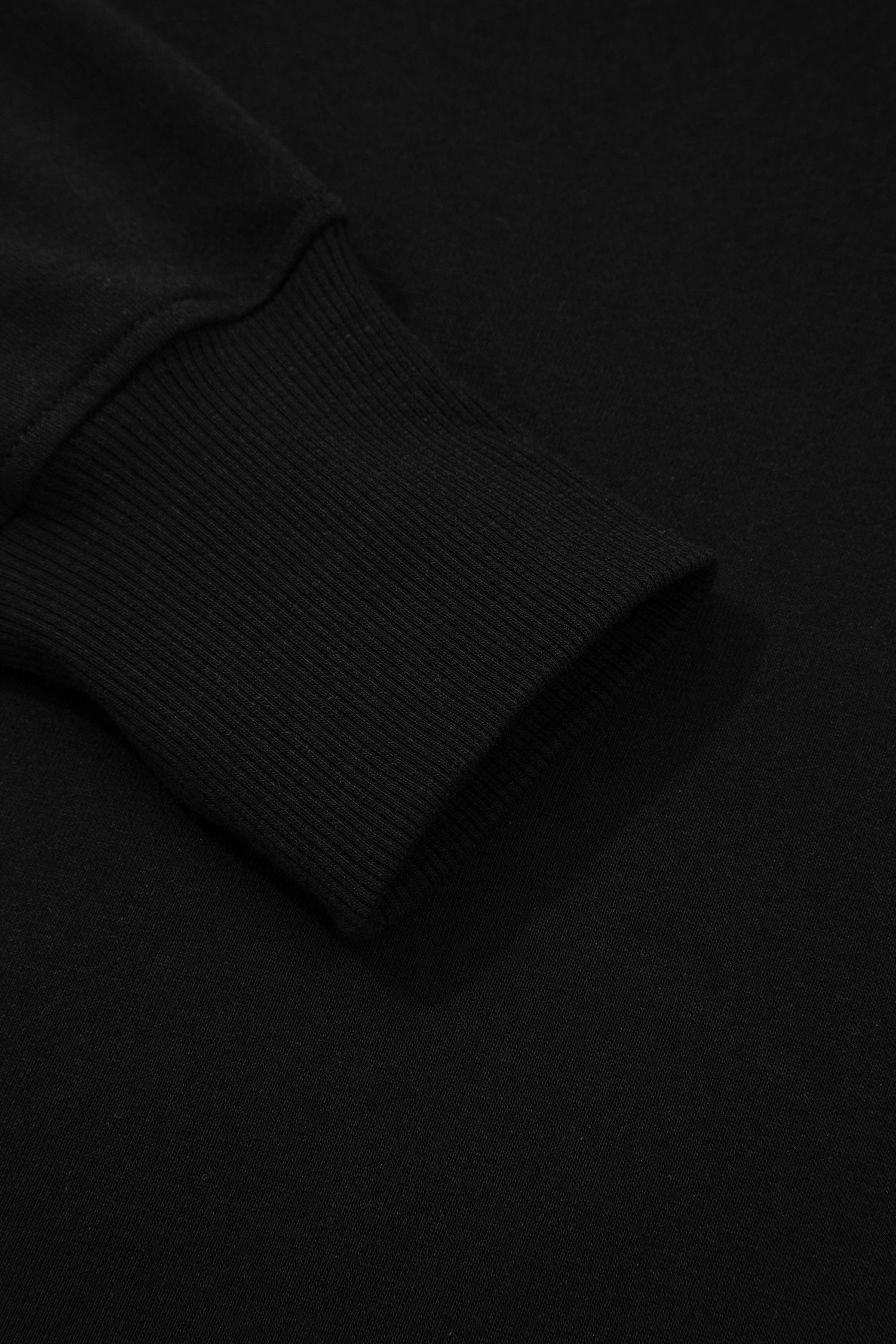 Black Solid Color Oversize Slit Sweatshirt Ribbed Leggings 2pcs Set