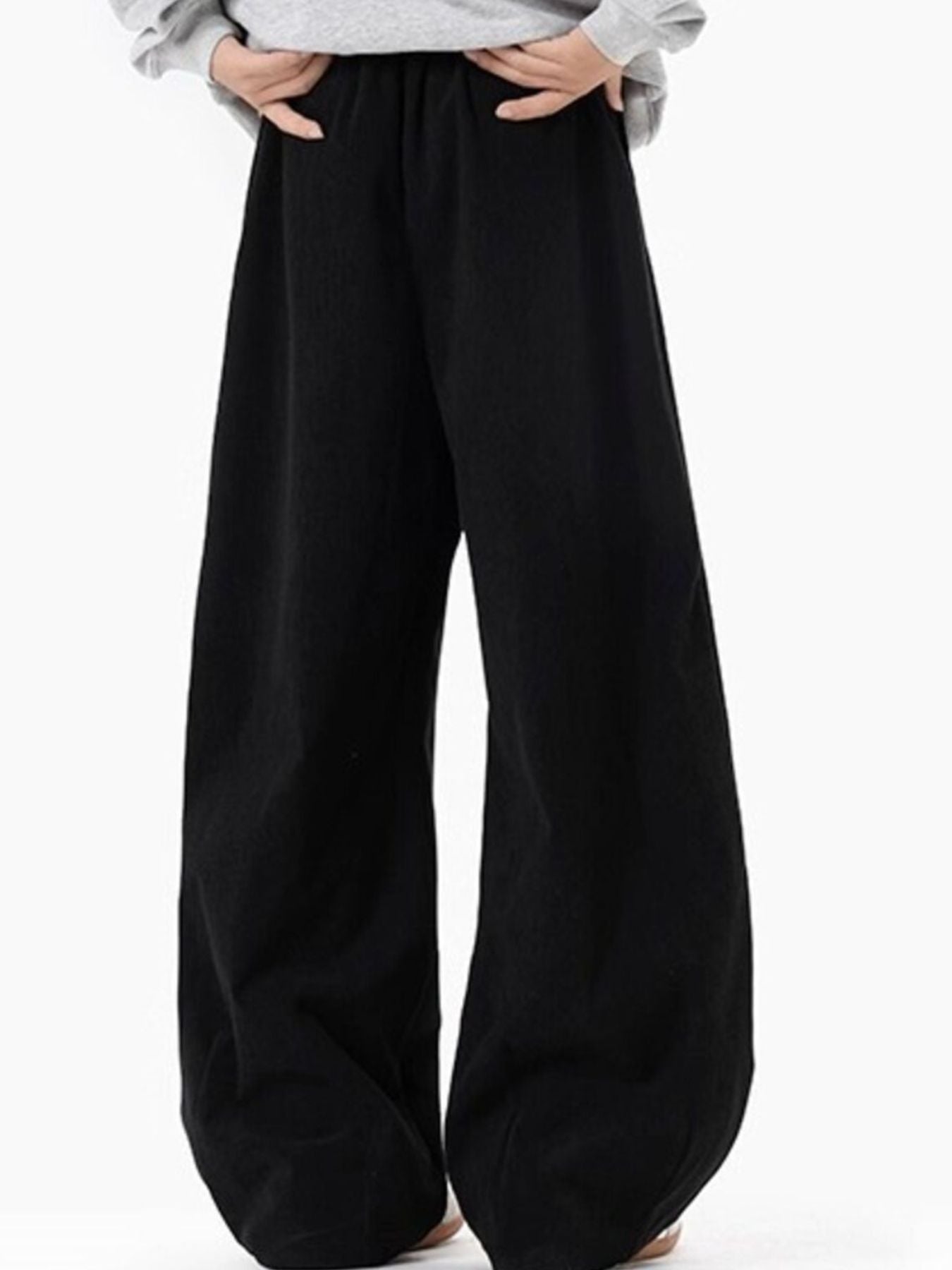 Men's Plus Size Pleated Detail Wide Leg Pants