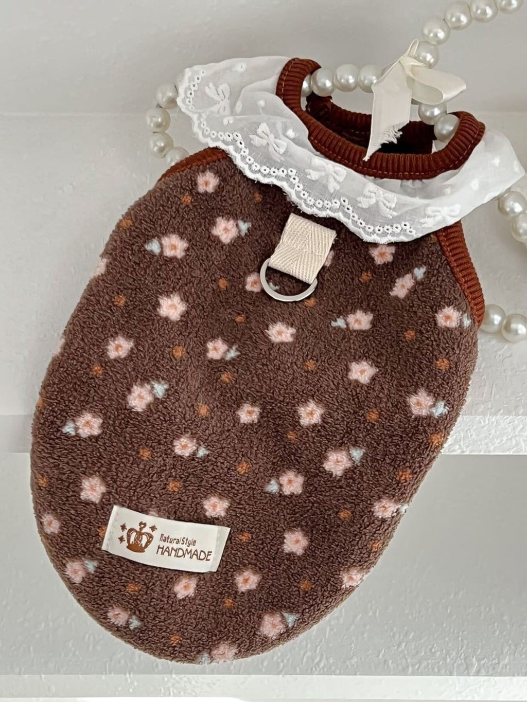 Fleece Pet Top with Lace Collar
