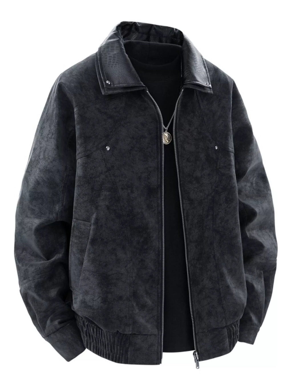 Men's Plus Size Vintage Style Zip Up Bomber Jacket