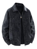 Men's Plus Size Vintage Style Zip Up Bomber Jacket