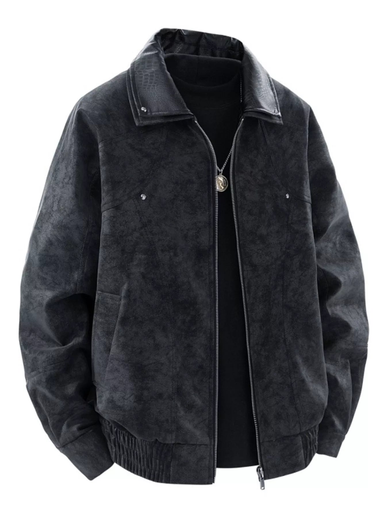 Men's Plus Size Vintage Style Zip Up Bomber Jacket