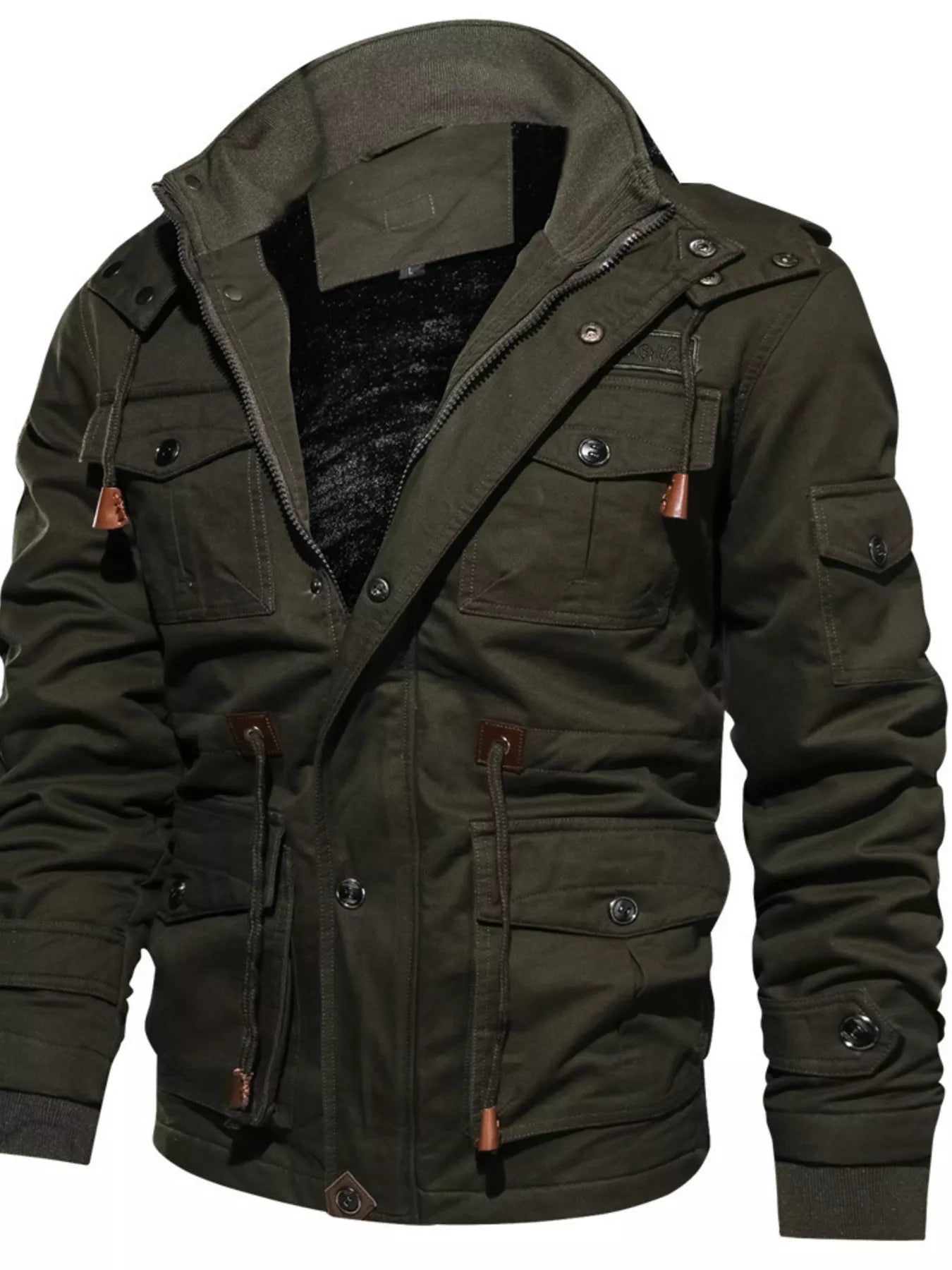 Men's Plus Size Fleece Lined Zip Up Jacket