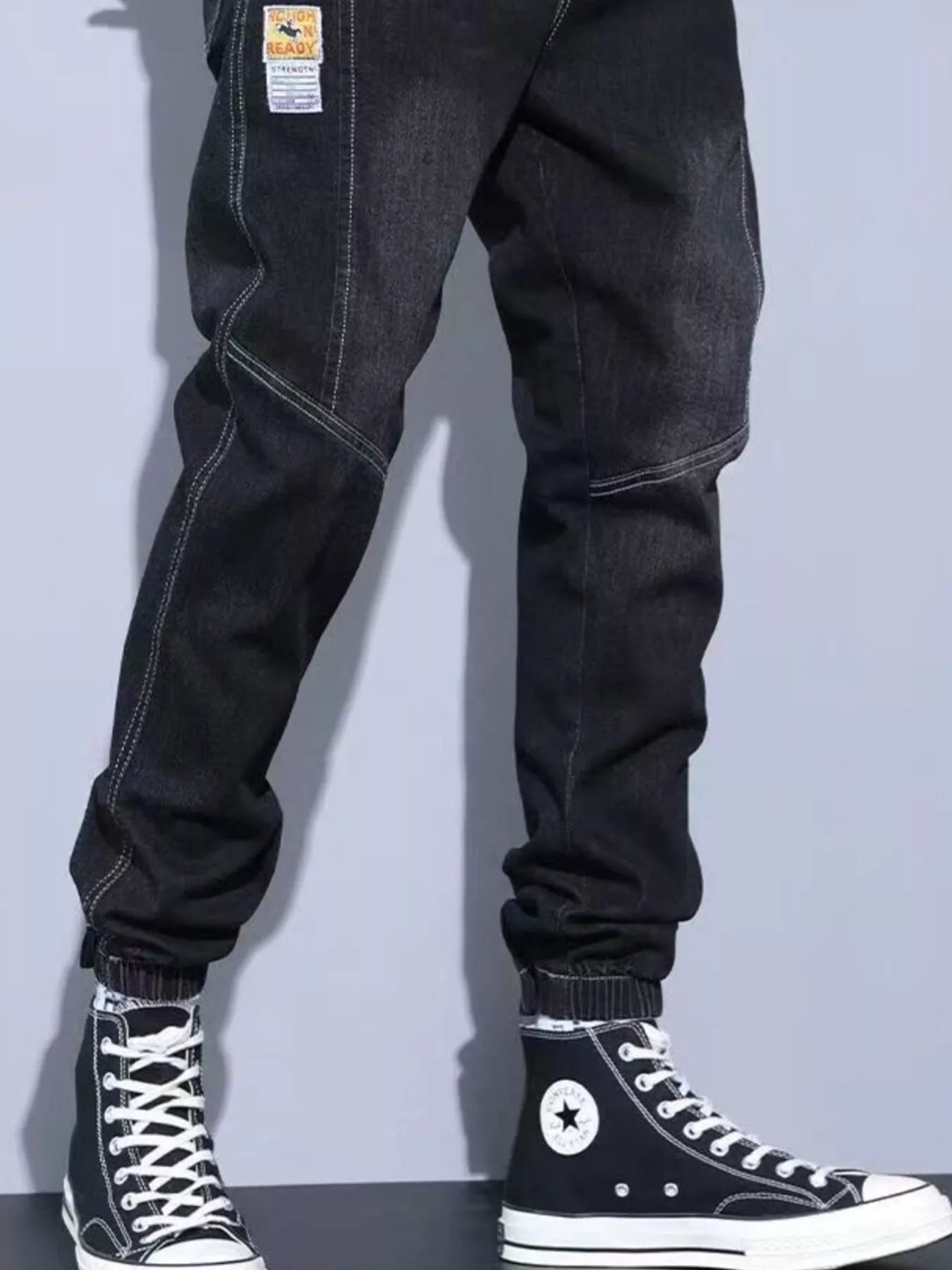 Men's Plus Size Slim Fit Wash Jeans