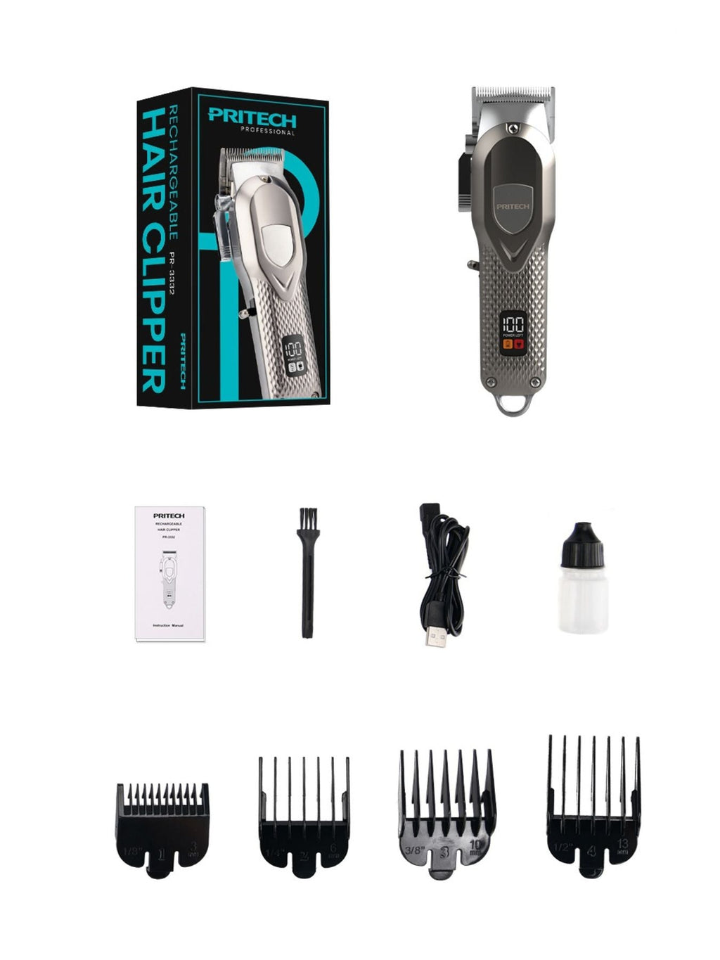 Cordless Hair Clipper with LED Display