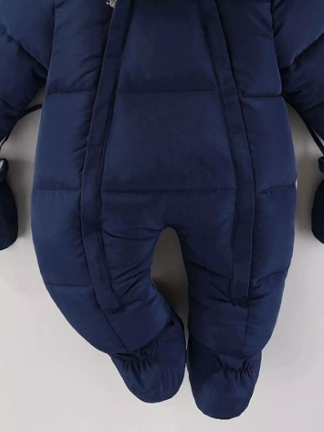Children's Warm Padded One-Piece Snowsuit with Fur Hood