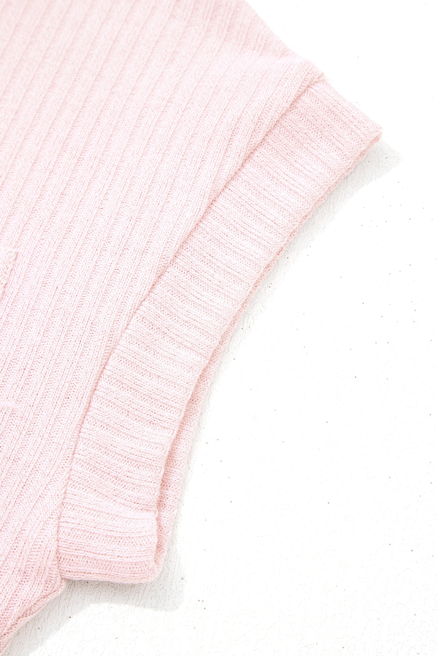 Light Pink Collared V Neck Ribbed Tee