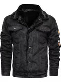 Men's Plus Size Sherpa Lined Button Up Jacket
