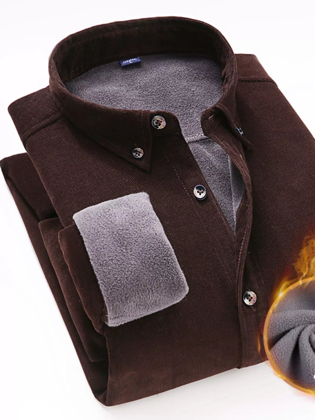 Men's Full Size Casual Corduroy Button-Down Shirt Plus Size