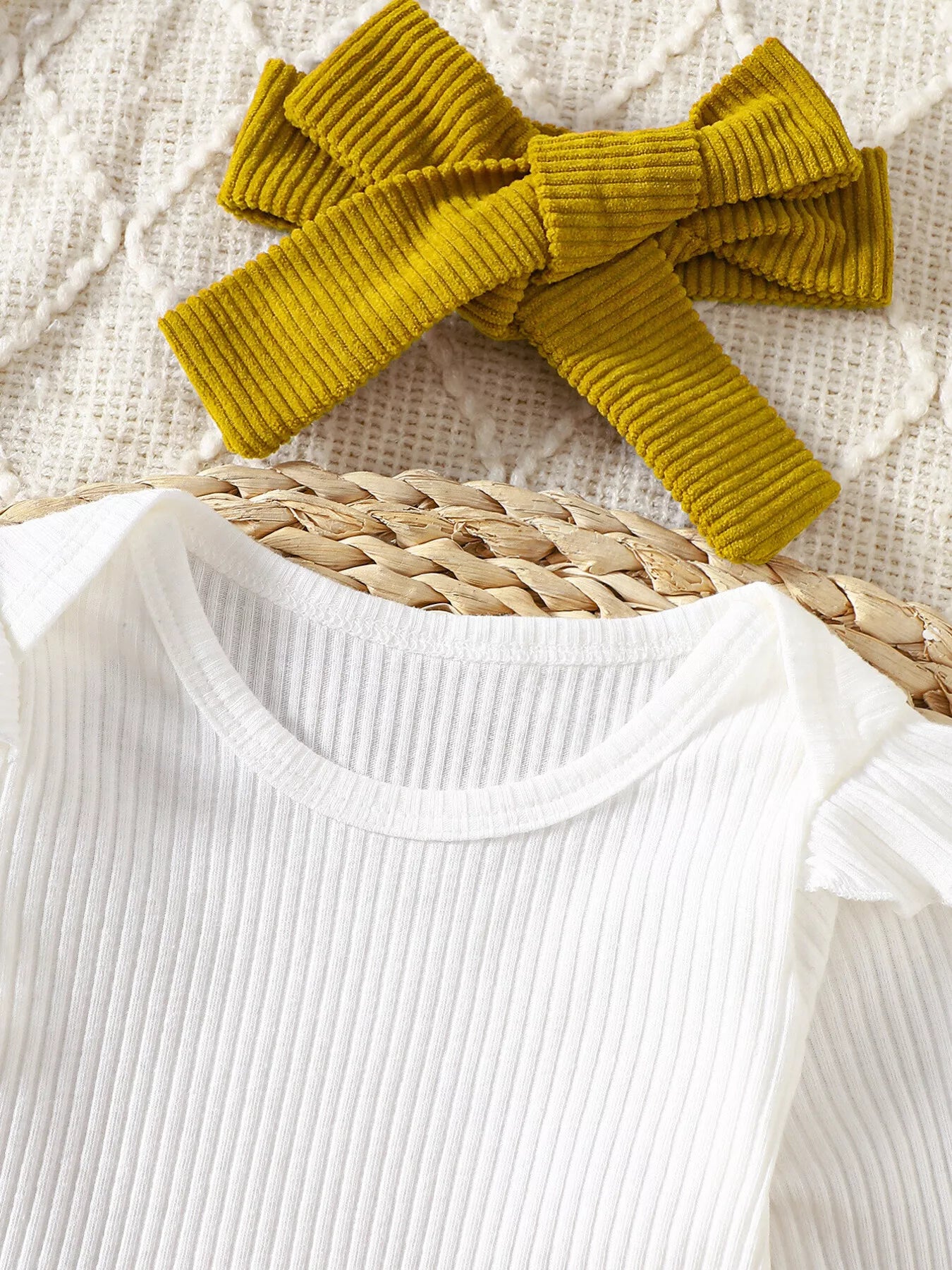 Children's Ribbed Bodysuit & Dress & Headband Set