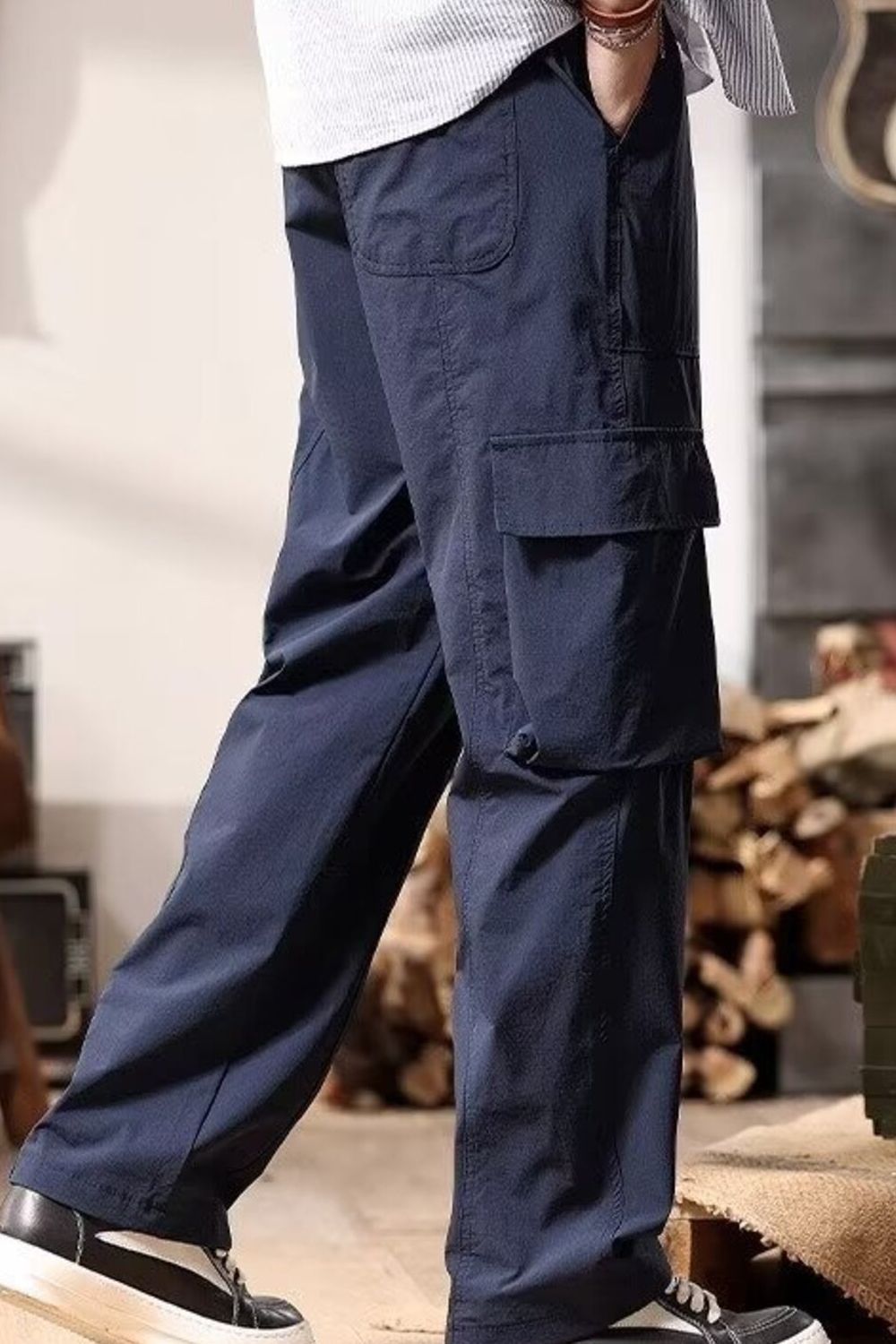 Men's Plus Size Relaxed Fit Multi-Pocket Cargo Pants