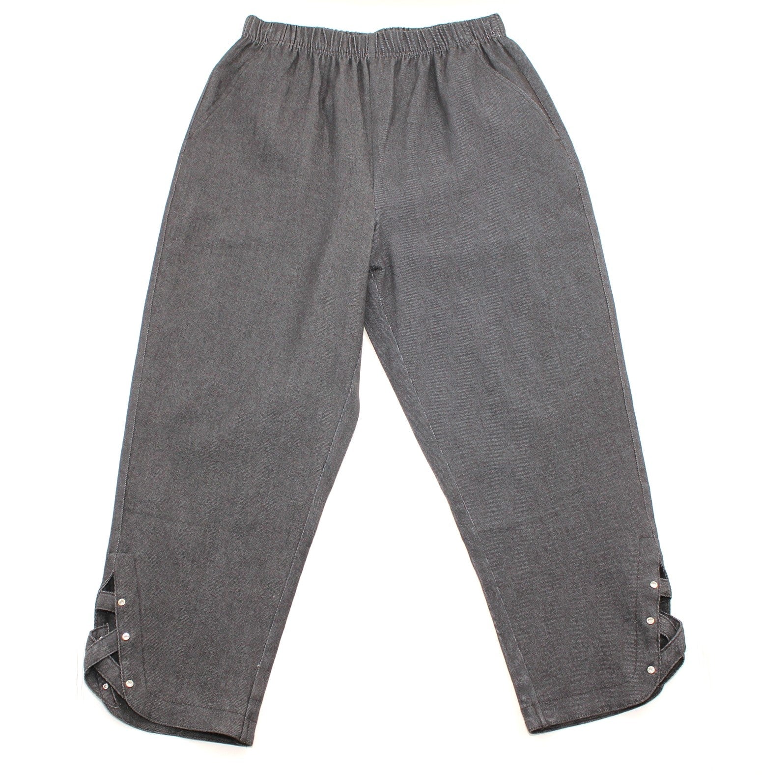 Women's Lightweight Capri Pants with Studded Hem Detail