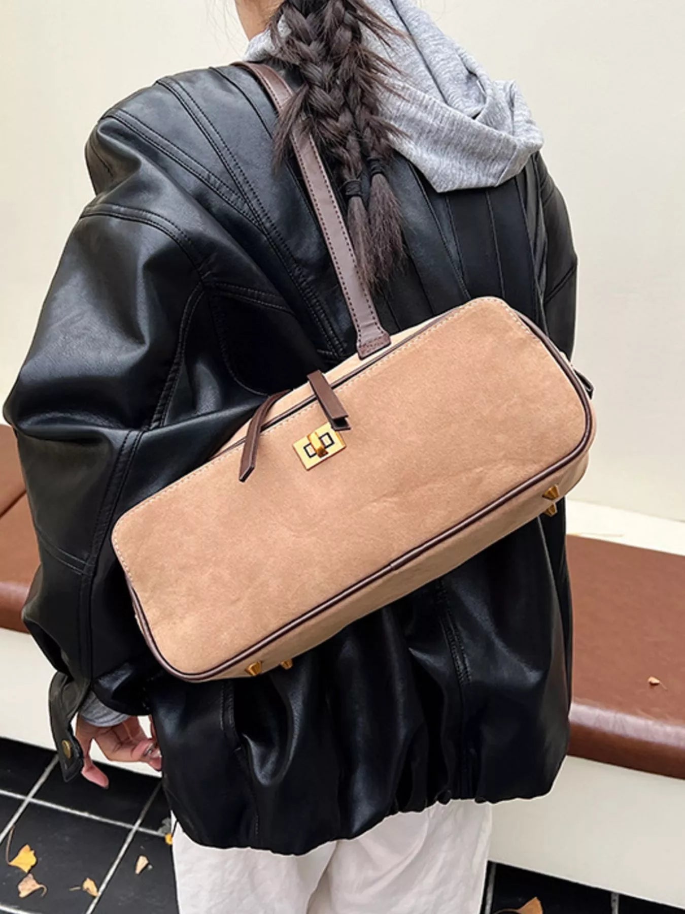 Suede Leather Shoulder Bag