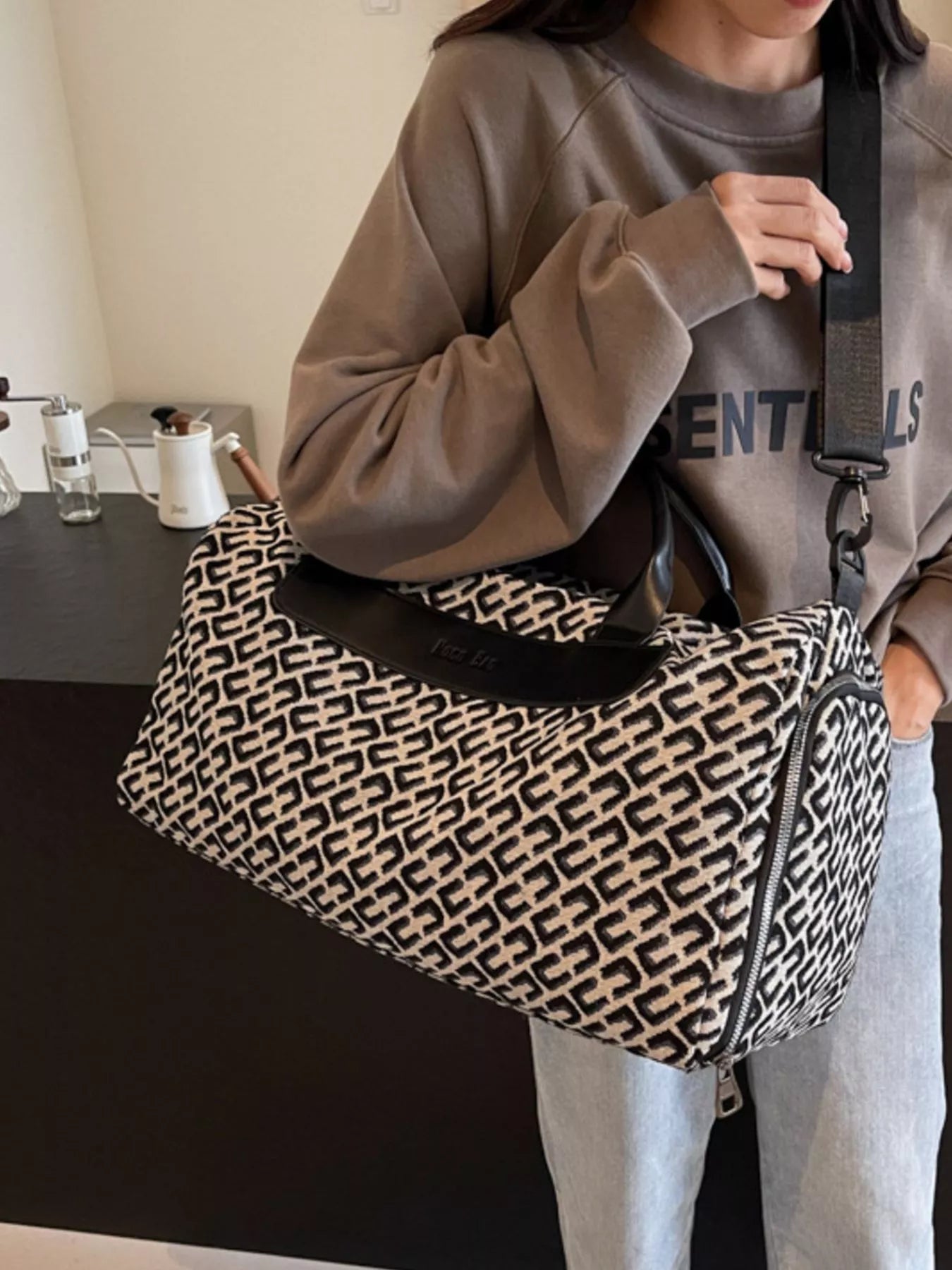 Geometric Pattern Travel Bag