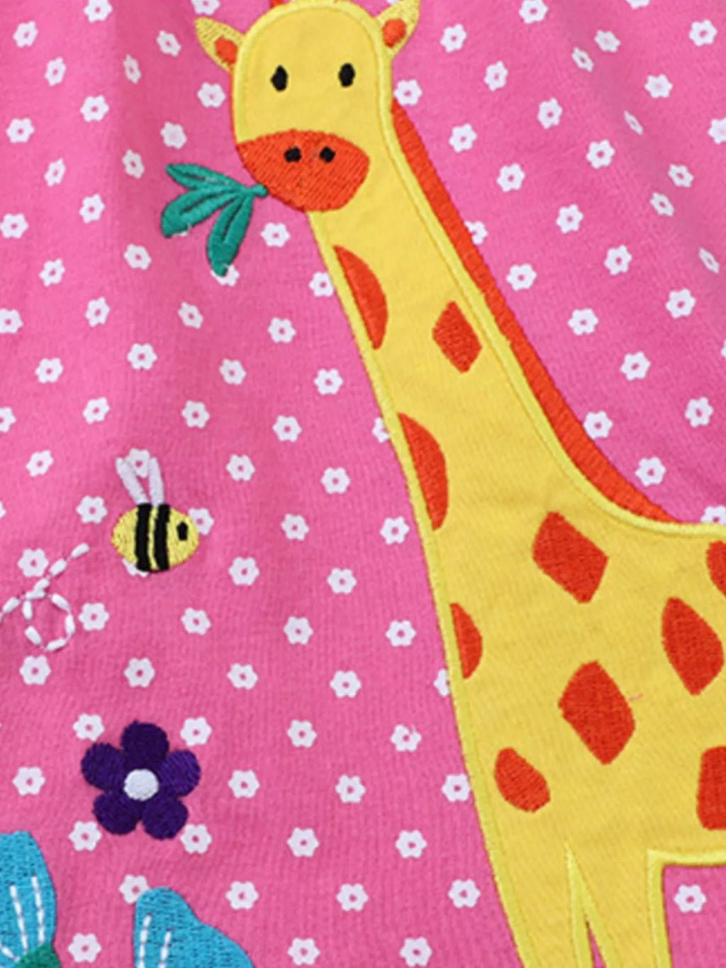 Children's Giraffe Applique Polka Dot Casual Dress