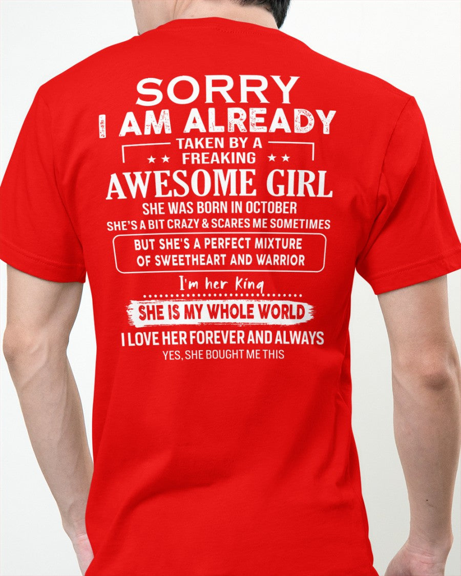 October - Awesome girl - Perfect gift for your boyfriend - (SKU04-86-10) - From Wife NGHL10