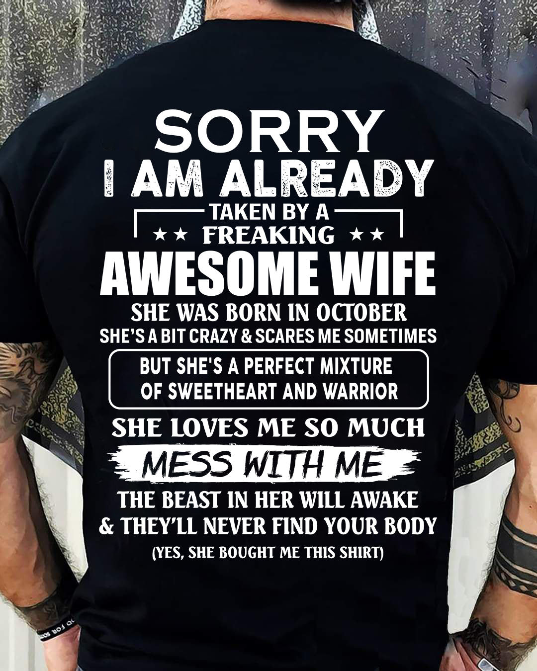 Wife October - Perfect gift for husband From Wife - NGHL10 (SKU68-86-10)