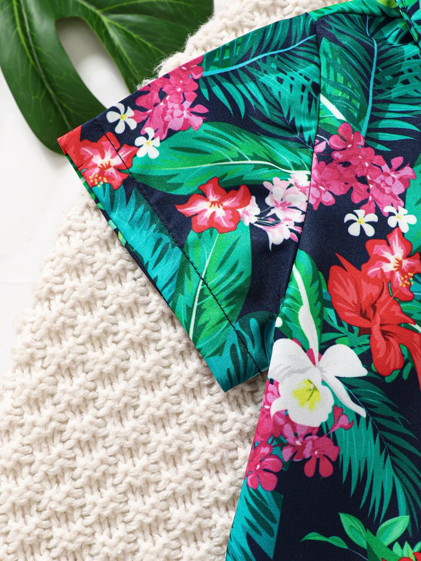 Children's Tropical Print Shirt & Shorts Set