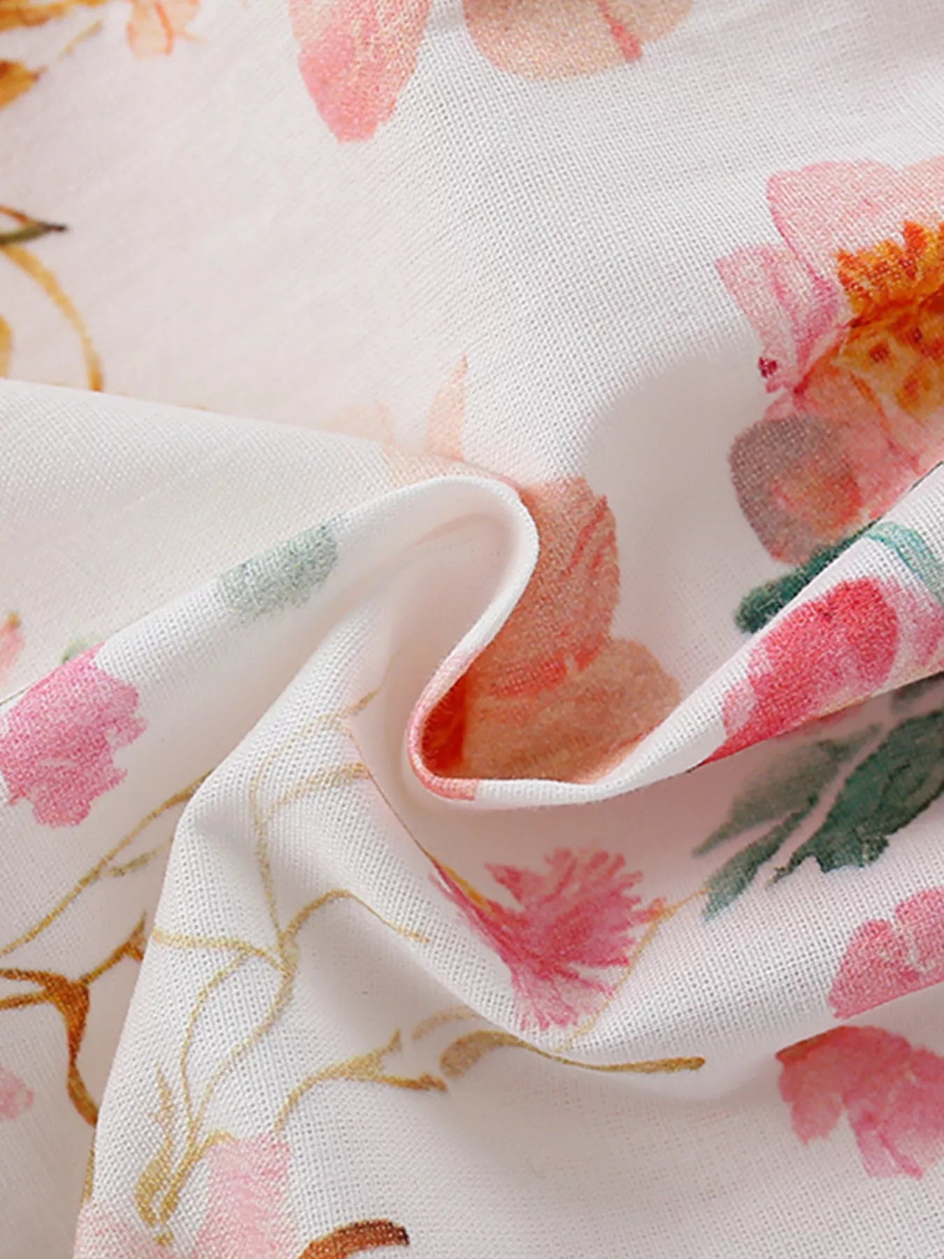 Children's Floral Print Ruffled Sleeve Dress