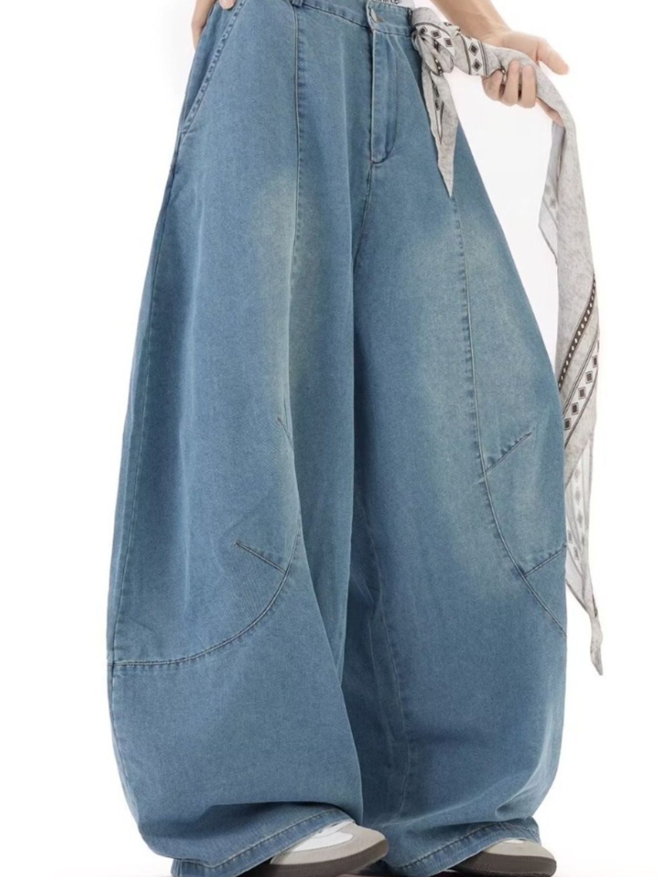 Men's Full Size Wash Wide Leg Jeans Plus Size