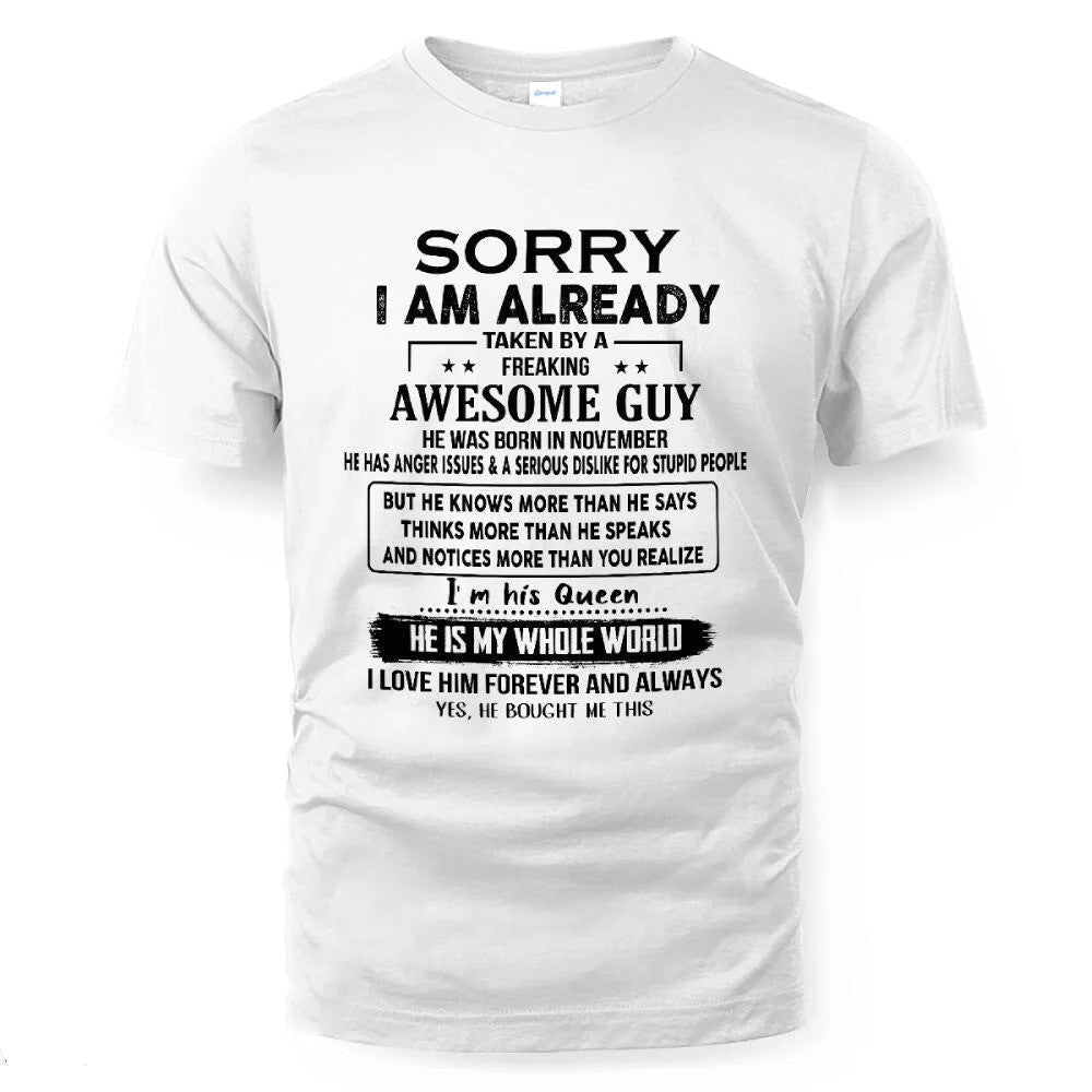 November - Awesome Boyfriend Born In November- Special gift for your Girlfriend - From Husband NGHL11 (SKUT08-11-11)