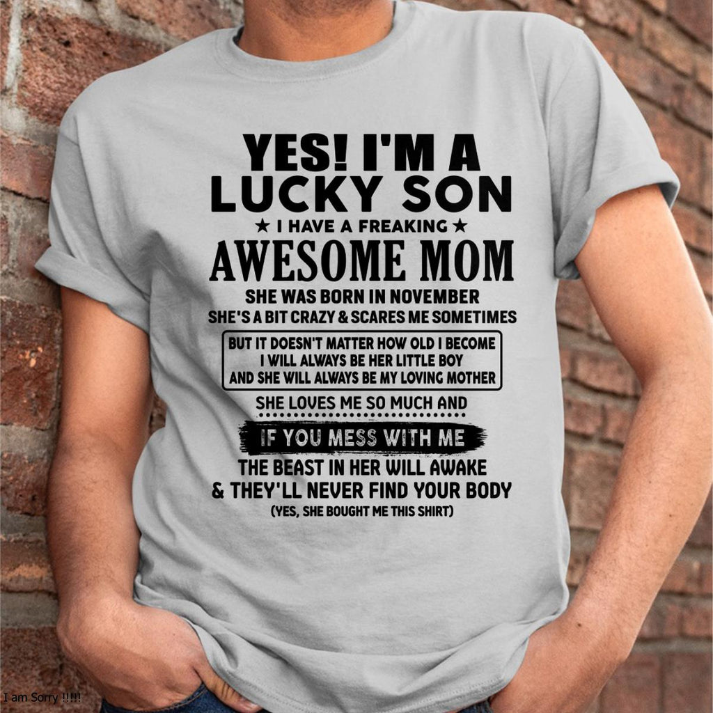 November - I am Lucky Son - Gift For Son From Mom - NGHL11 - (SKU-T1206LMS-11)