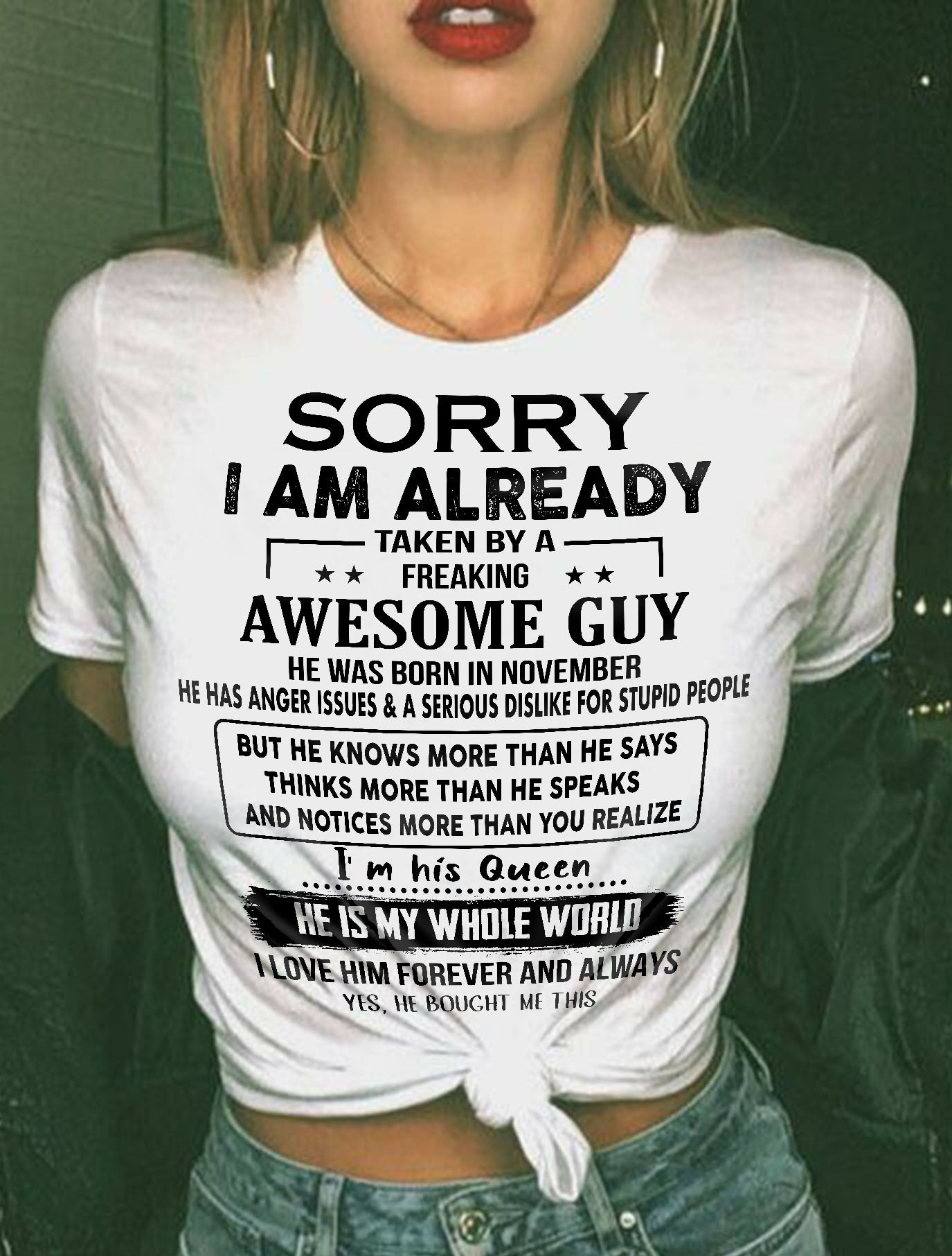 November - Awesome Boyfriend Born In November- Special gift for your Girlfriend - From Husband NGHL11 (SKUT08-11-11)