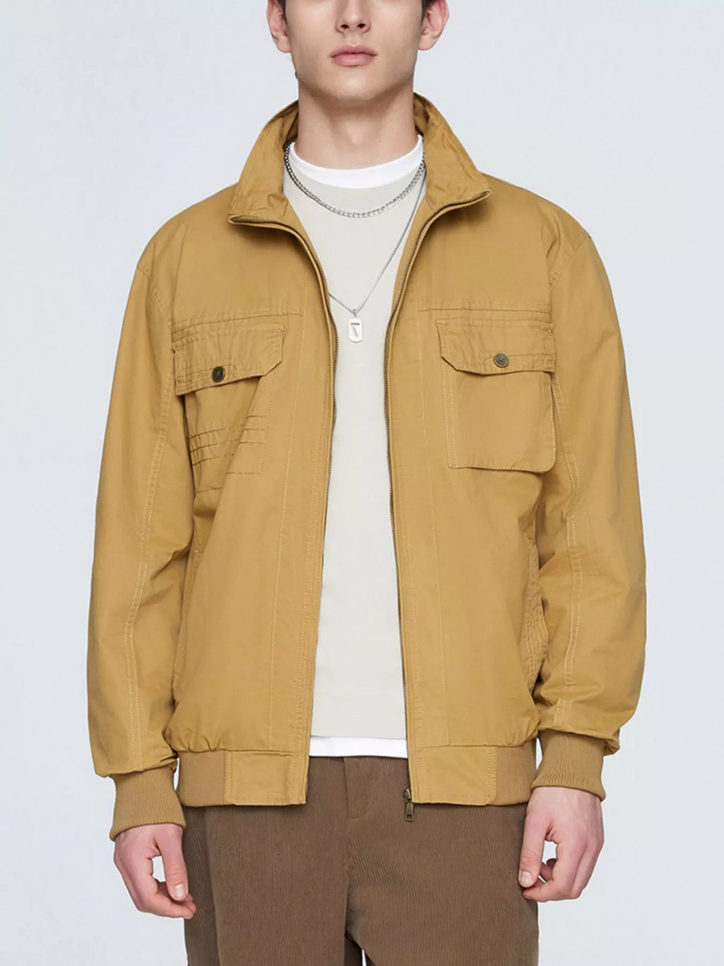 Men's Plus Size Casual Lightweight Zip-Up Jacket