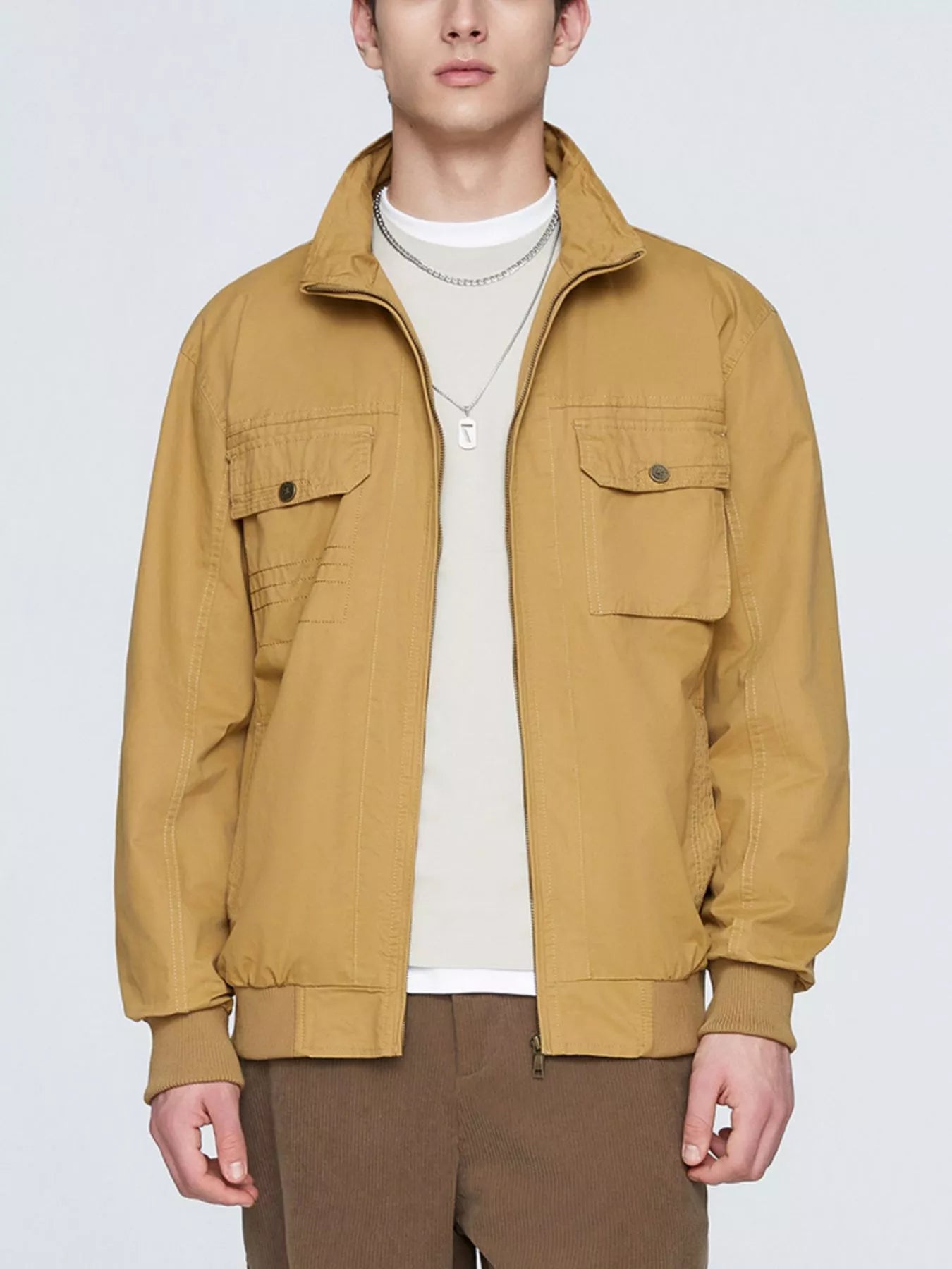 Men's Plus Size Casual Lightweight Zip-Up Jacket