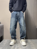 Men's Full Size Wash Loose Fit Jeans Plus Size