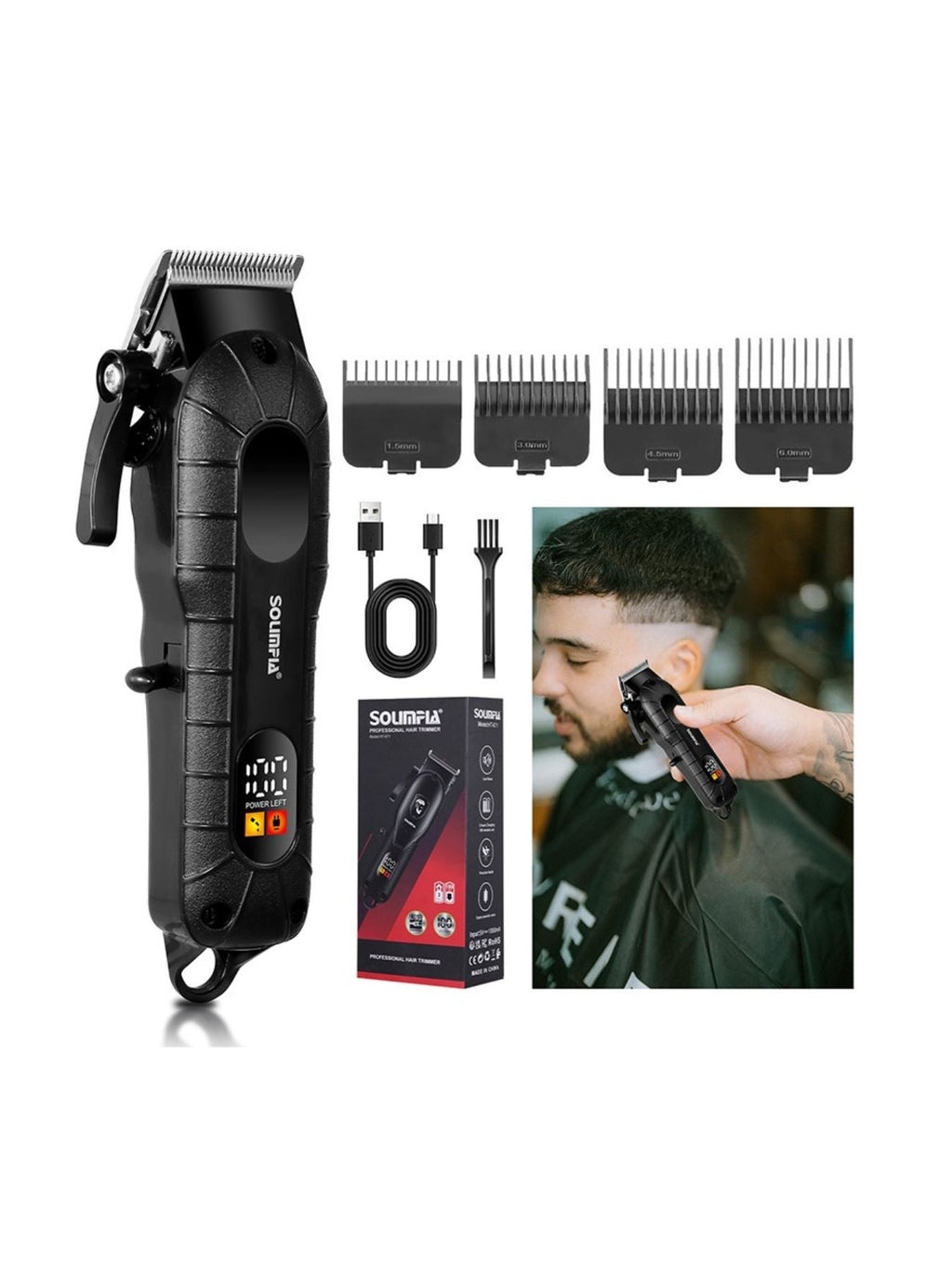 Cordless Hair Clipper with LED Display
