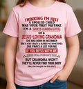 Christian Girl Shirt – Spoiled by Grandma December Edition – From Grandma to Granddaughter NGHL12 (SKU07-181-12)