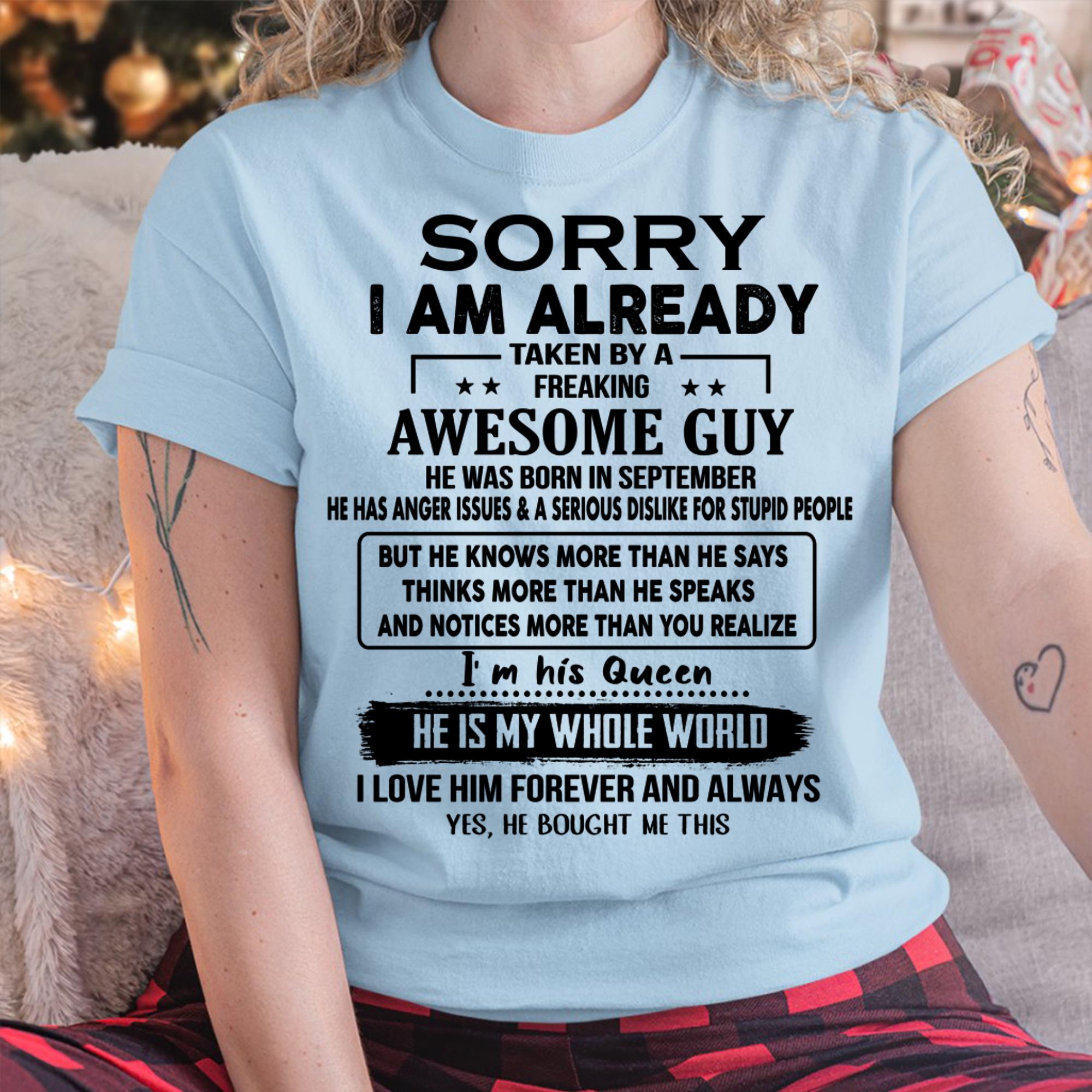September - Awesome Guy - Perfect gift for your girlfriend or wife  From Husband - NGHL09 (SKUT08-11-09)