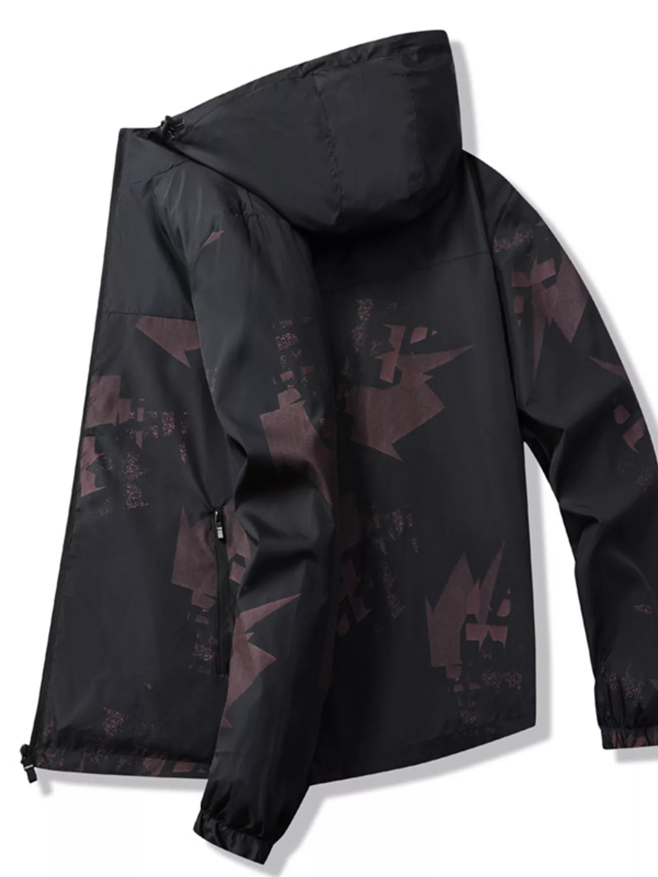 Men's Plus Size Lightweight Hooded Windbreaker Jacket