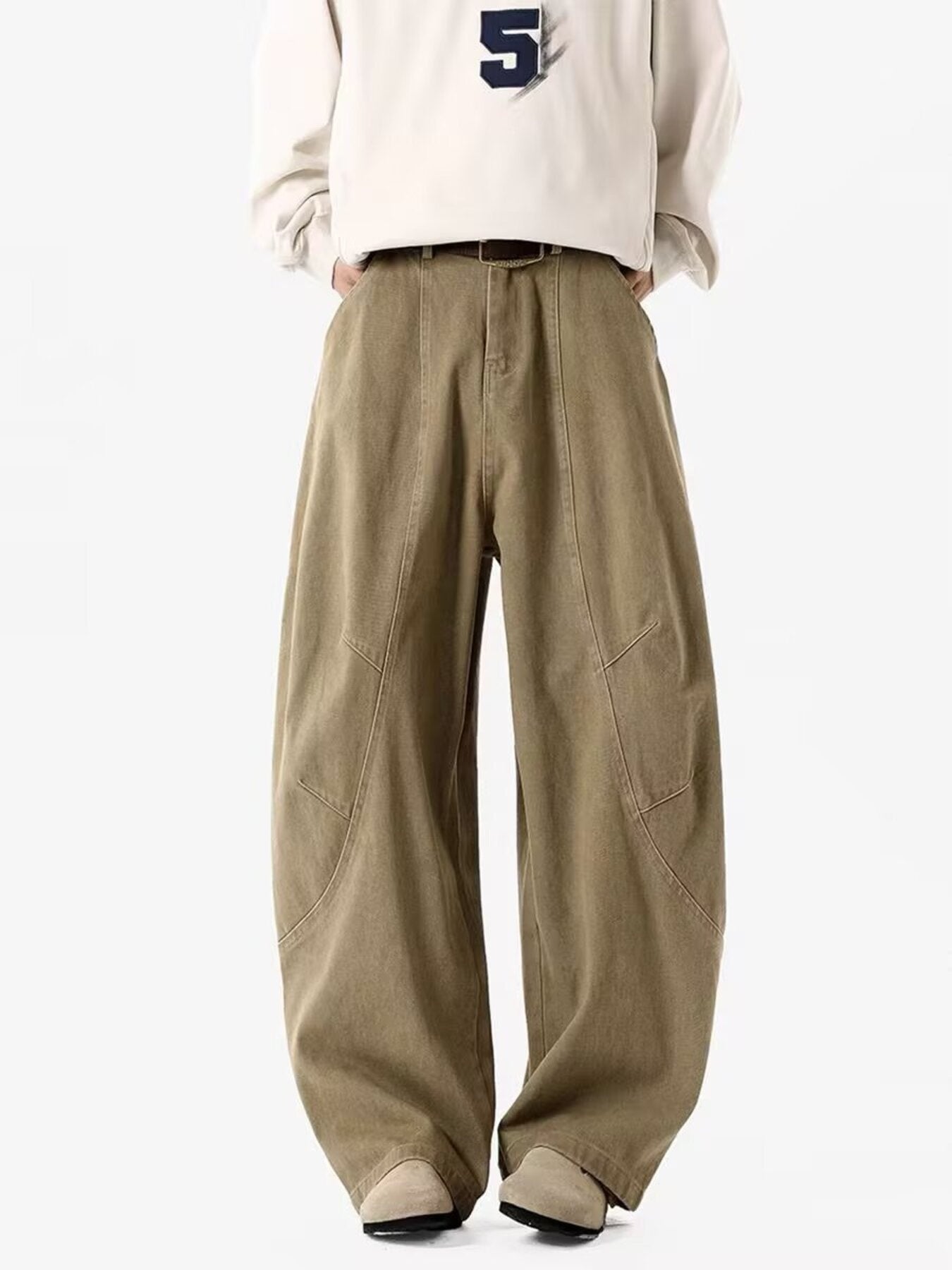 Men's Full Size Vintage Wide Leg Pants Plus Size