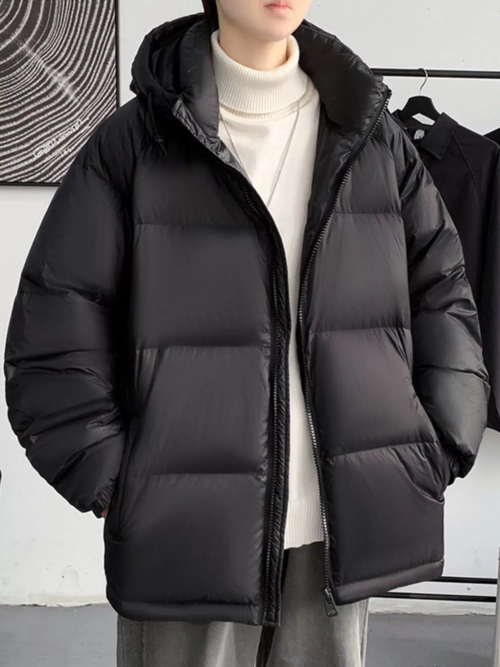 Men's Full Size Warm Padded Hooded Puffer Jacket Plus Size